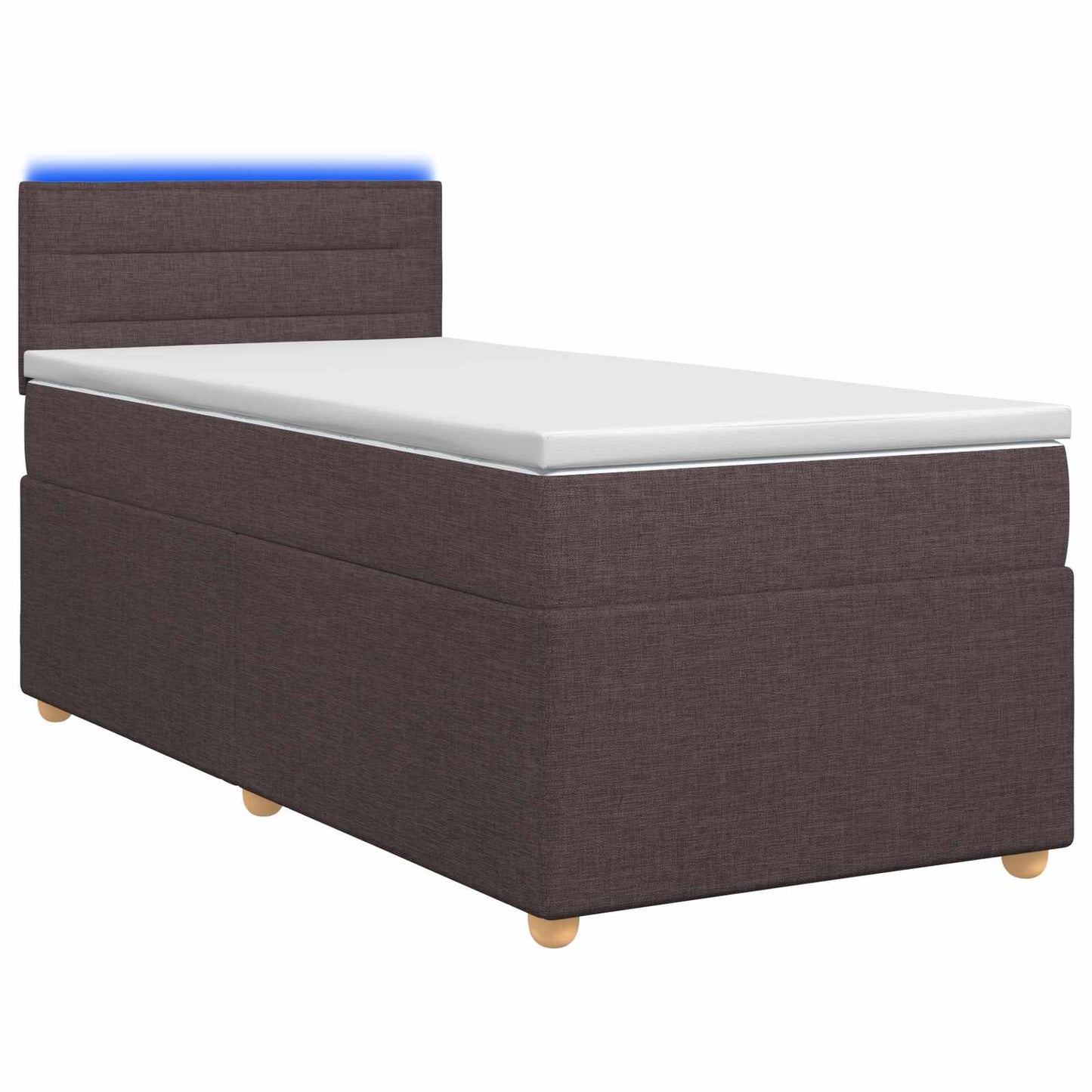 vidaXL Κρεβάτι box spring με στρώμα Σκούρο Καφέ 90 x 200 cm Ύφασμα