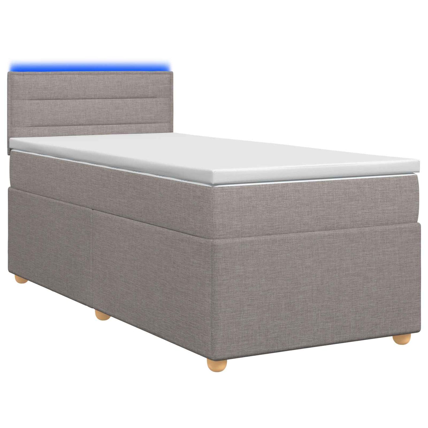 vidaXL Κρεβάτι box spring με στρώμα Taupe 100 x 200 cm Ύφασμα
