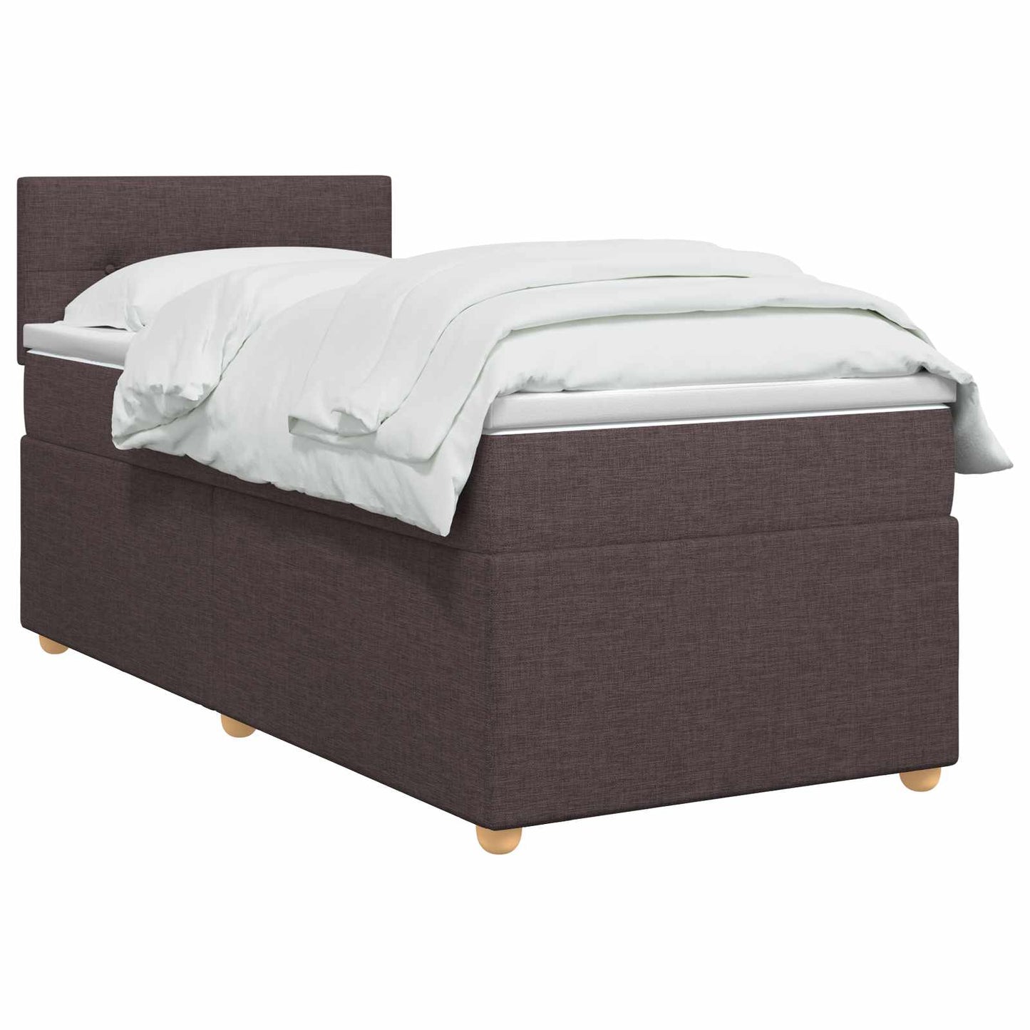 vidaXL Κρεβάτι box spring με στρώμα Σκούρο Καφέ 100 x 200 cm Ύφασμα