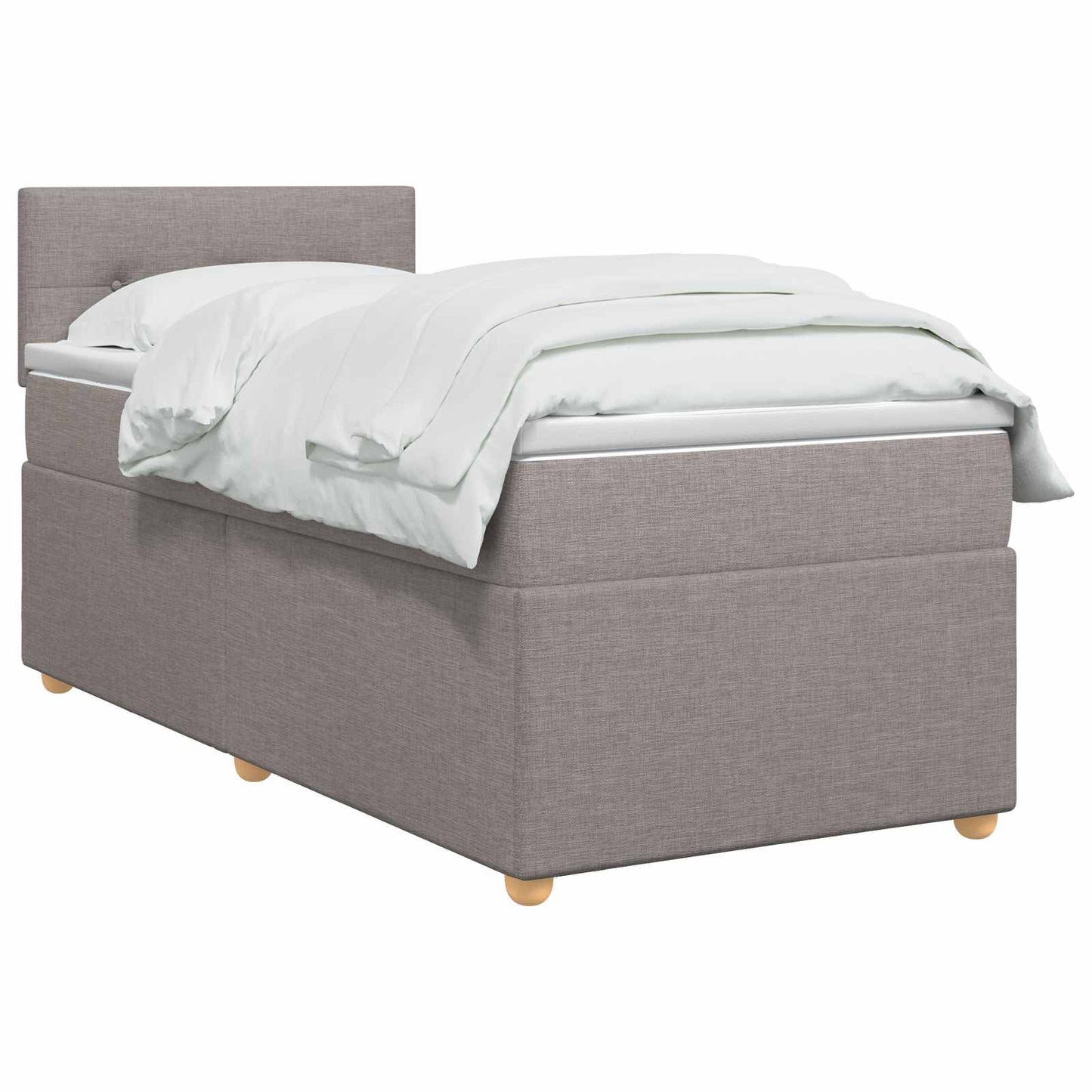 vidaXL Κρεβάτι box spring με στρώμα Taupe 100 x 200 cm Ύφασμα