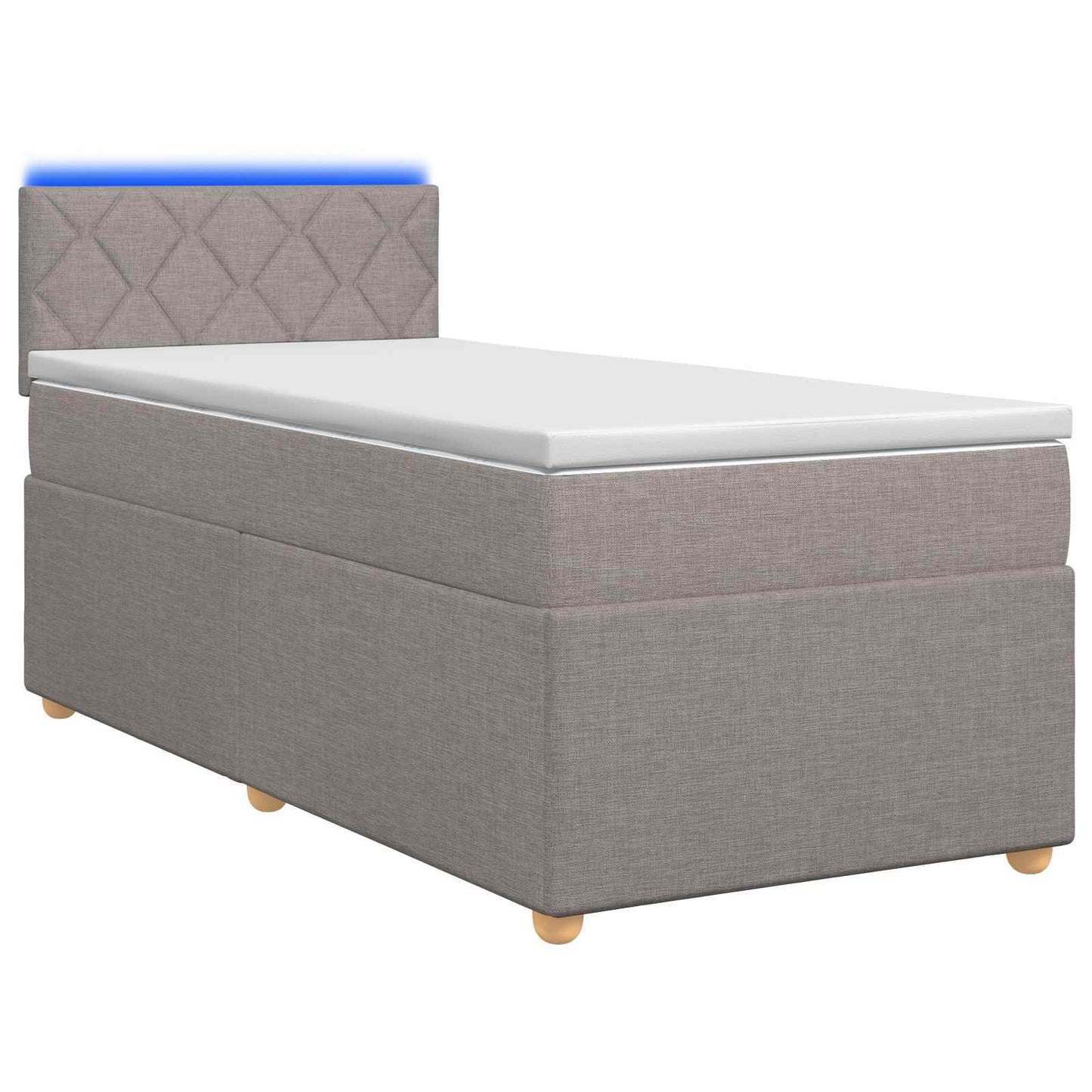 vidaXL Κρεβάτι box spring με στρώμα Taupe 100 x 200 cm Ύφασμα