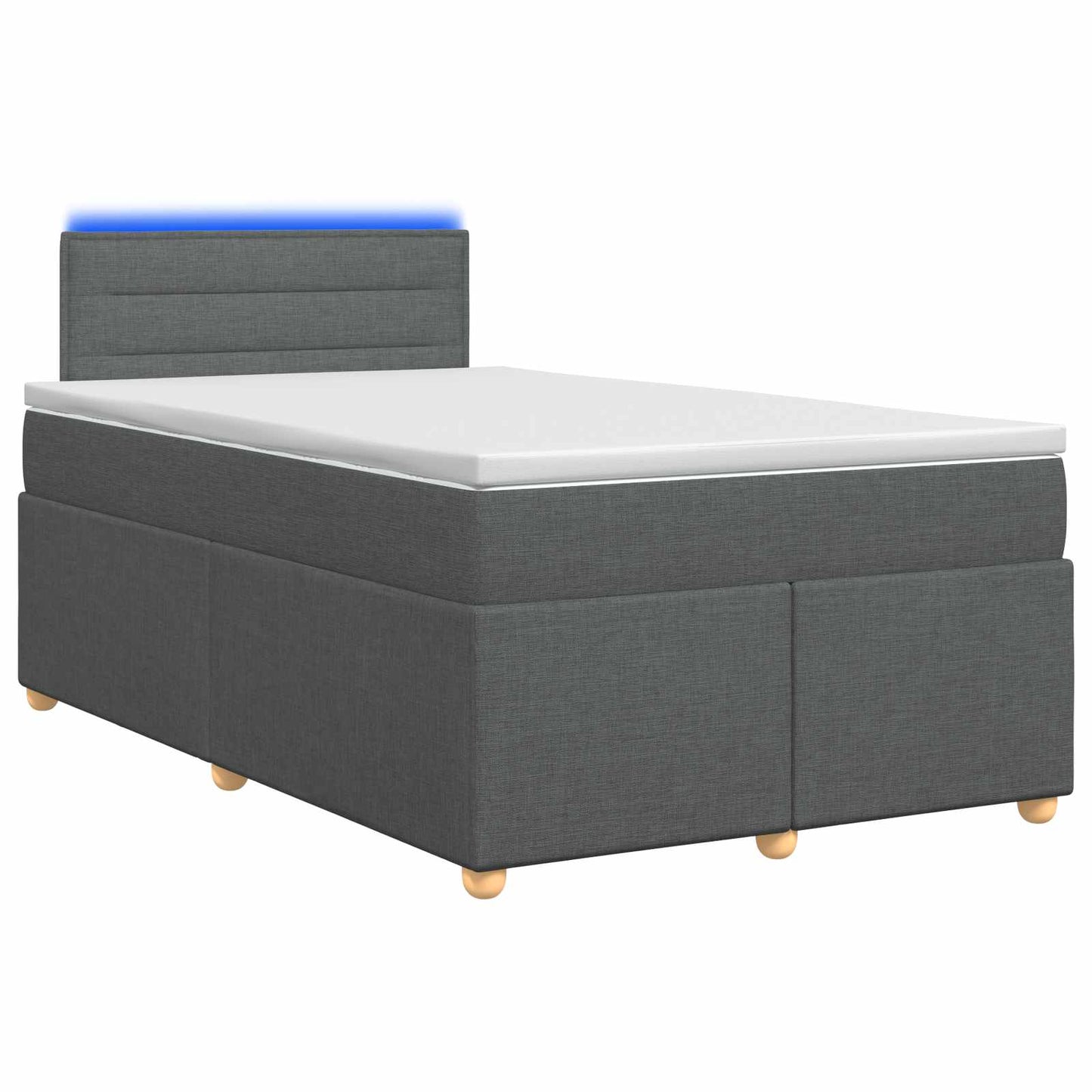 vidaXL Κρεβάτι box spring με στρώμα Σκούρο Γκρι 120 x 190 cm Ύφασμα