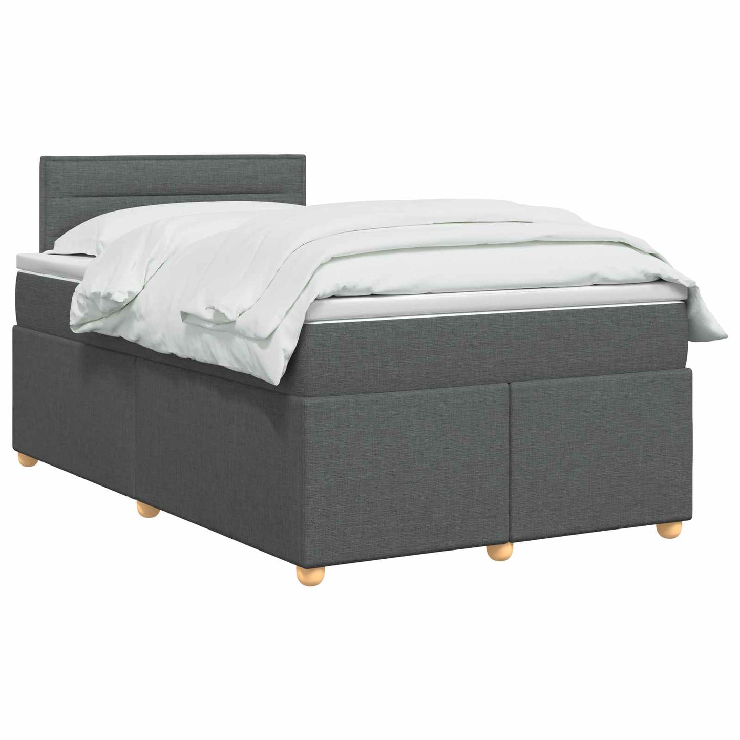 vidaXL Κρεβάτι box spring με στρώμα Σκούρο Γκρι 120 x 190 cm Ύφασμα