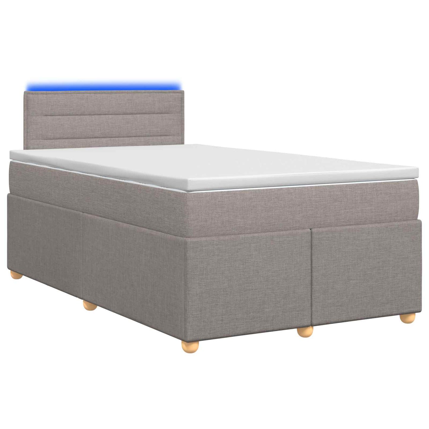 vidaXL Κρεβάτι box spring με στρώμα Taupe 120 x 190 cm Ύφασμα