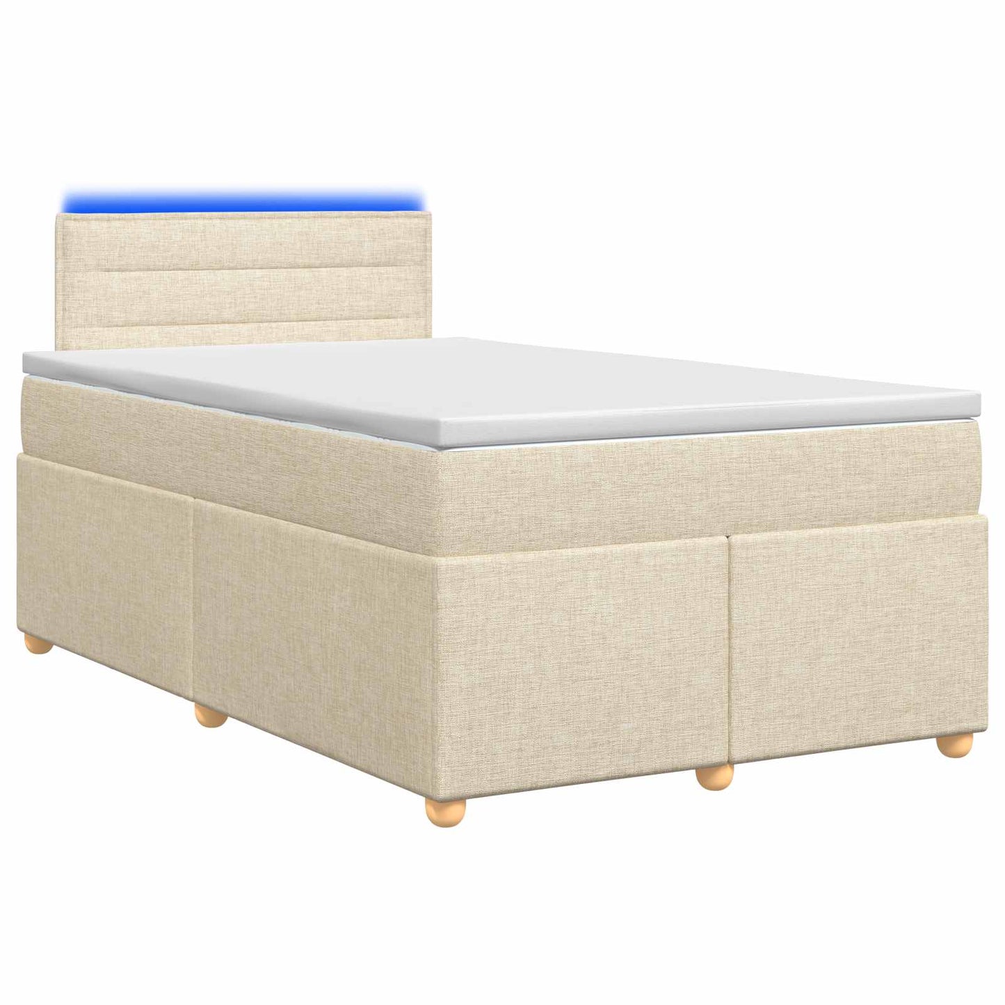 vidaXL Κρεβάτι box spring με στρώμα Κρεμ 120 x 190 cm Ύφασμα