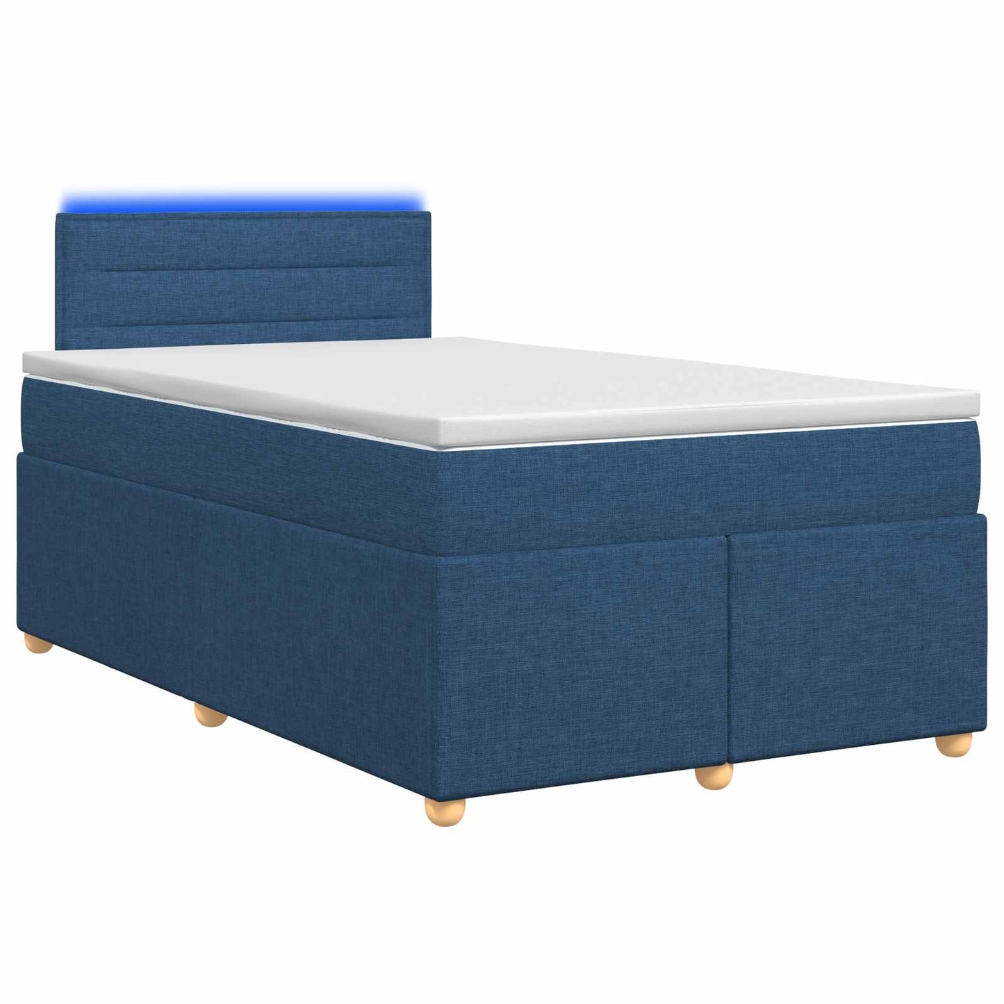 vidaXL Κρεβάτι box spring με στρώμα Μπλε 120 x 190 cm Ύφασμα