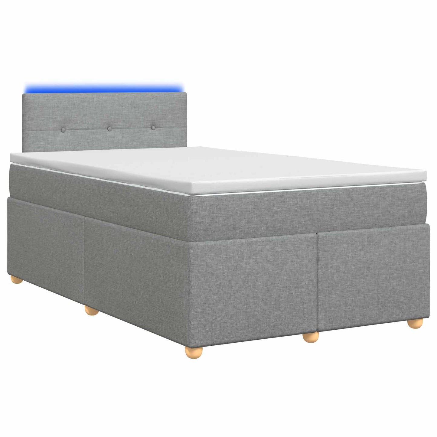 vidaXL Κρεβάτι box spring με στρώμα Ανοιχτό γκρι 120 x 190 cm Ύφασμα