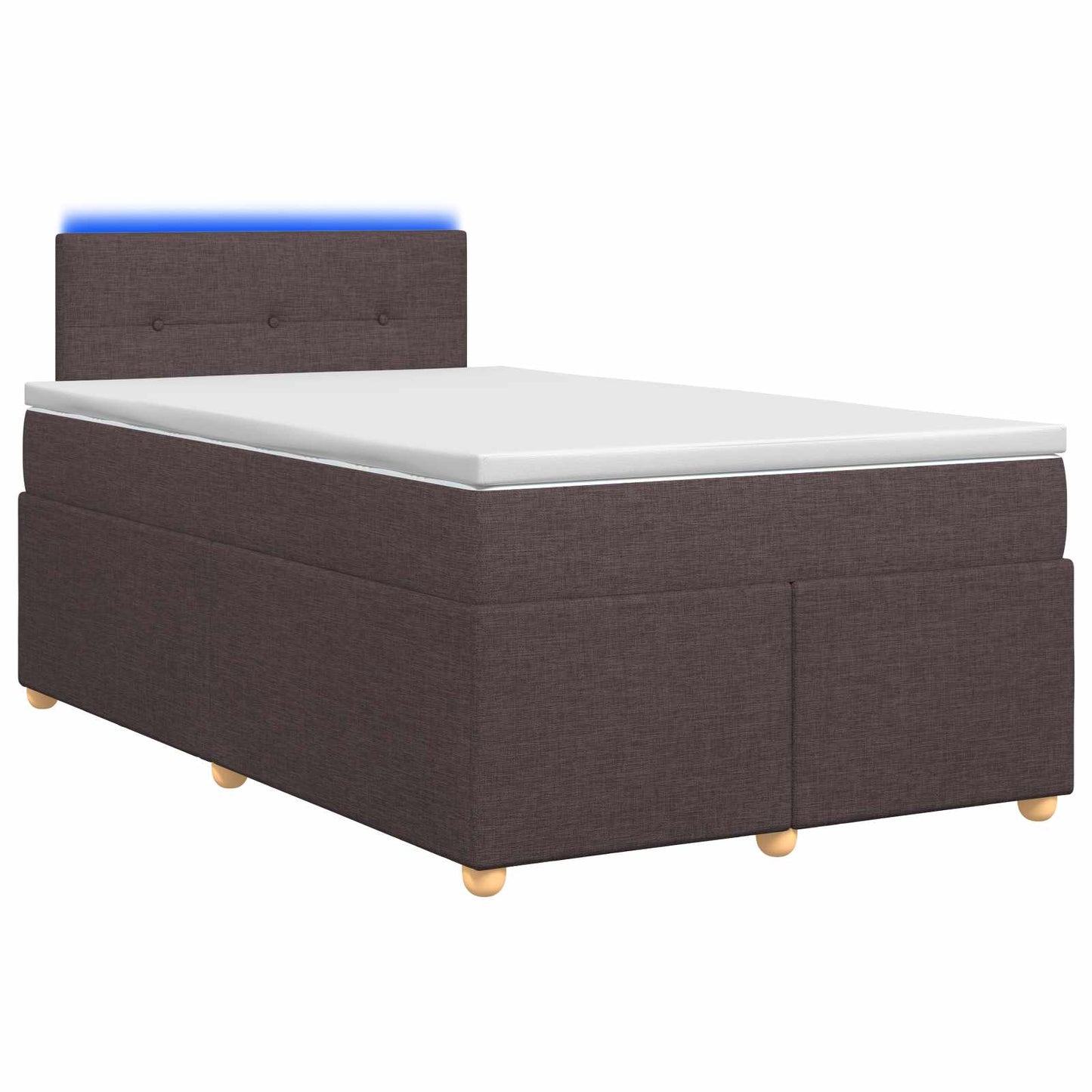 vidaXL Κρεβάτι box spring με στρώμα Σκούρο Καφέ 120 x 190 cm Ύφασμα