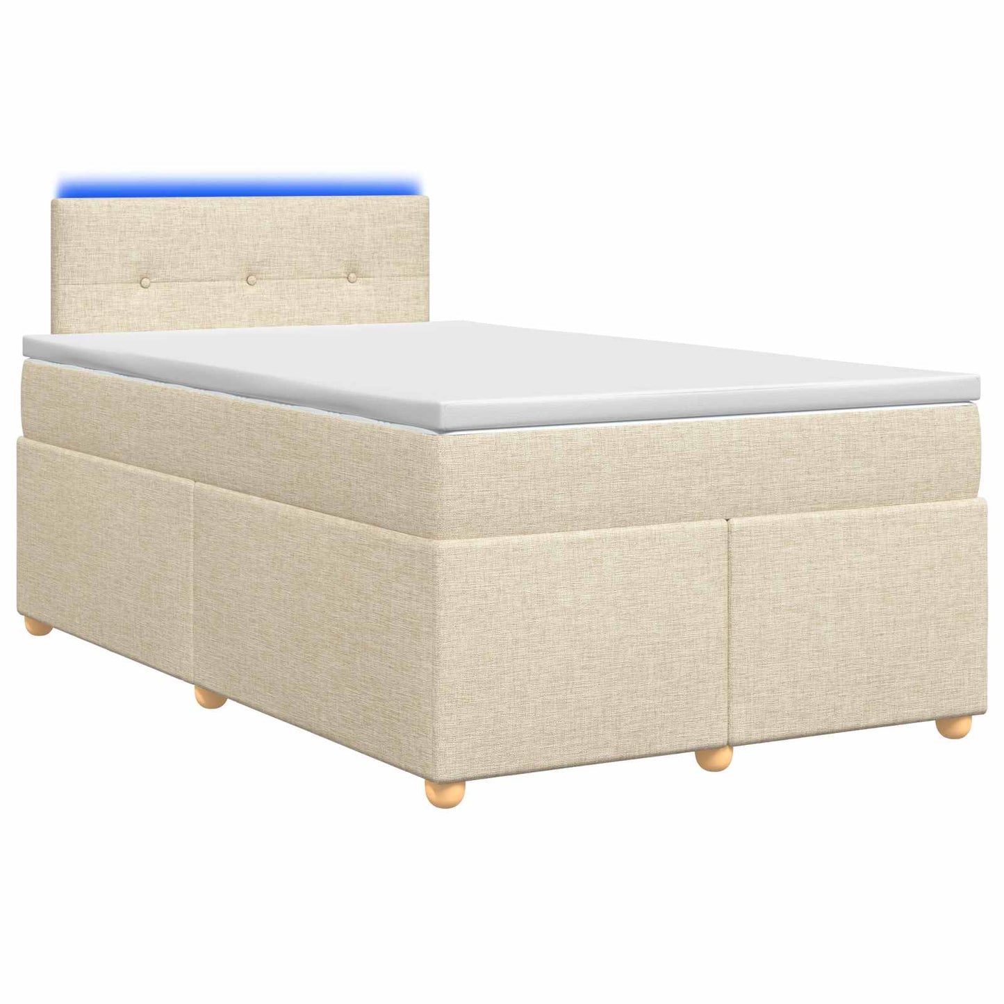 vidaXL Κρεβάτι box spring με στρώμα Κρεμ 120 x 190 cm Ύφασμα