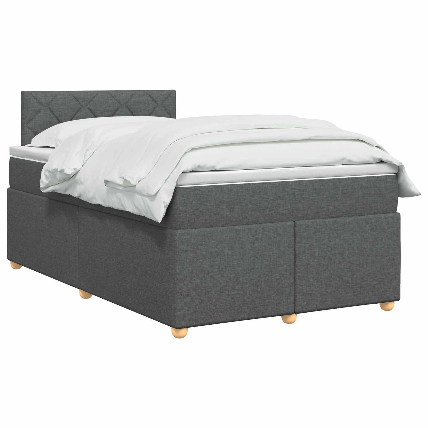 vidaXL Κρεβάτι box spring με στρώμα Σκούρο Γκρι 120 x 190 cm Ύφασμα