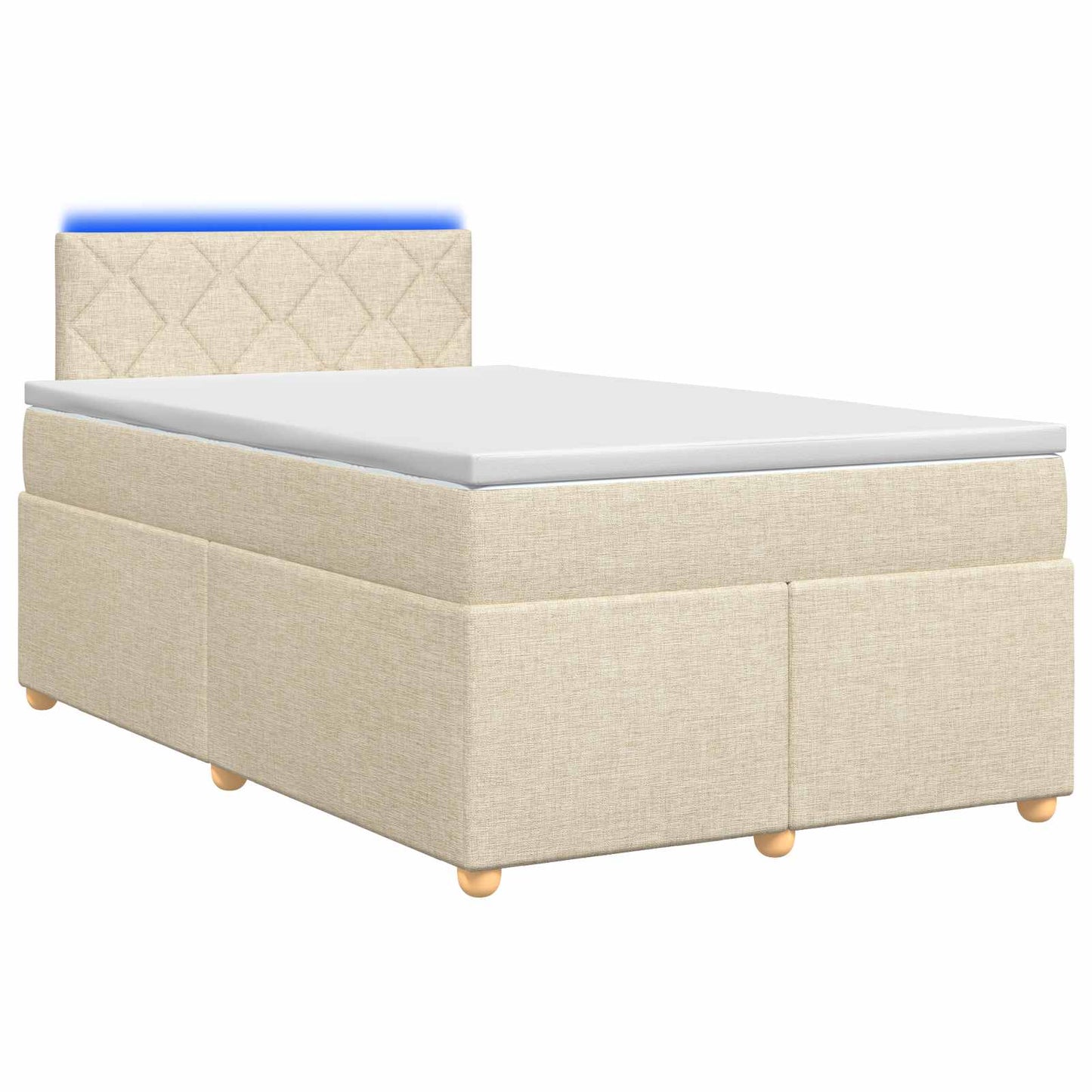 vidaXL Κρεβάτι box spring με στρώμα Κρεμ 120 x 190 cm Ύφασμα