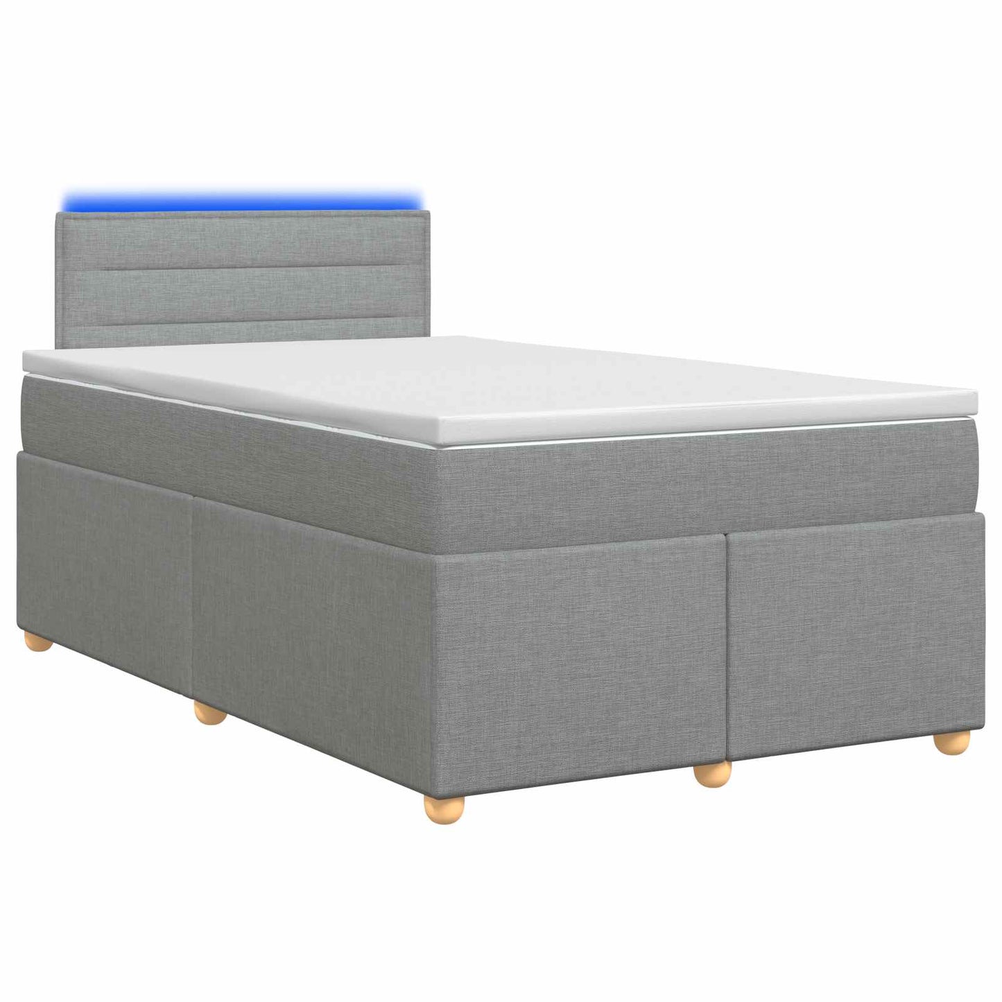 vidaXL Κρεβάτι box spring με στρώμα Ανοιχτό γκρι 120 x 200 cm Ύφασμα