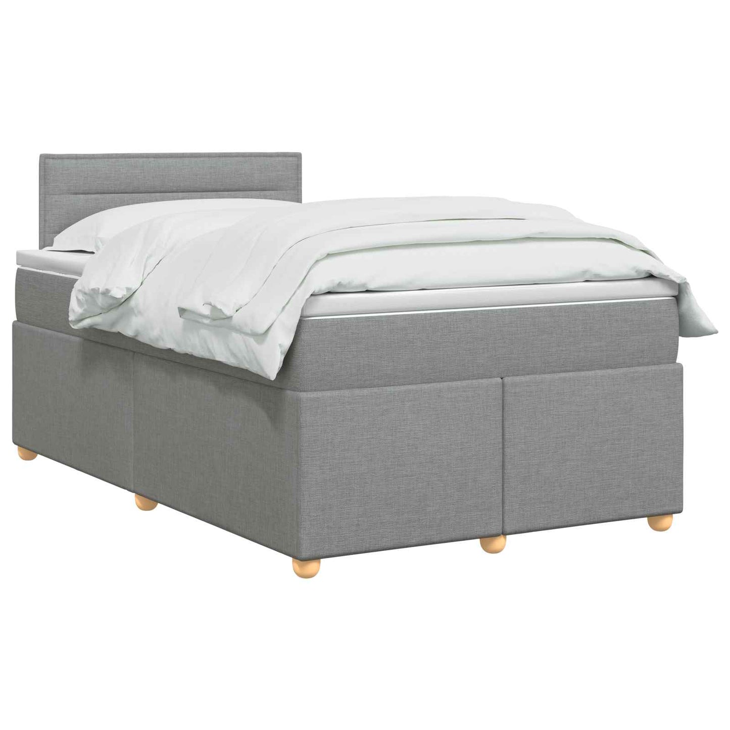 vidaXL Κρεβάτι box spring με στρώμα Ανοιχτό γκρι 120 x 200 cm Ύφασμα