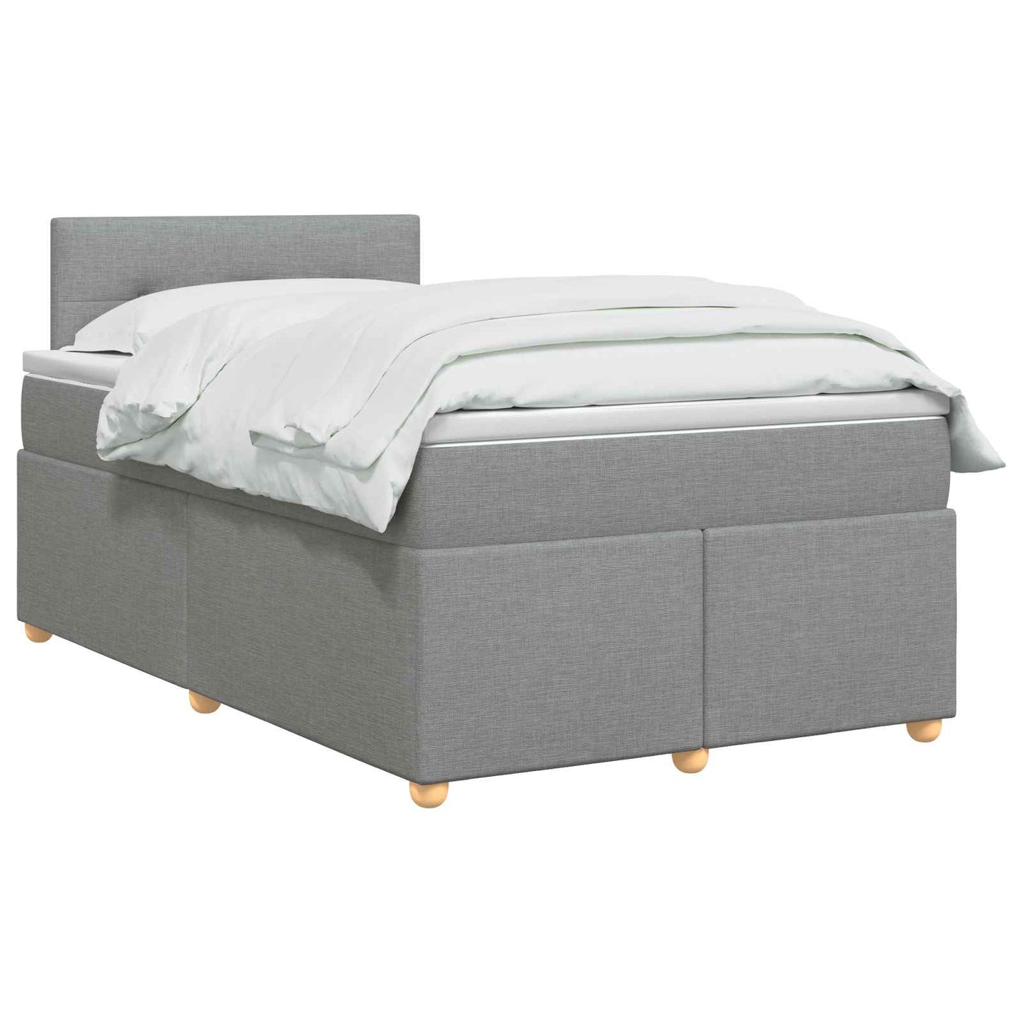 vidaXL Κρεβάτι box spring με στρώμα Ανοιχτό γκρι 120 x 200 cm Ύφασμα