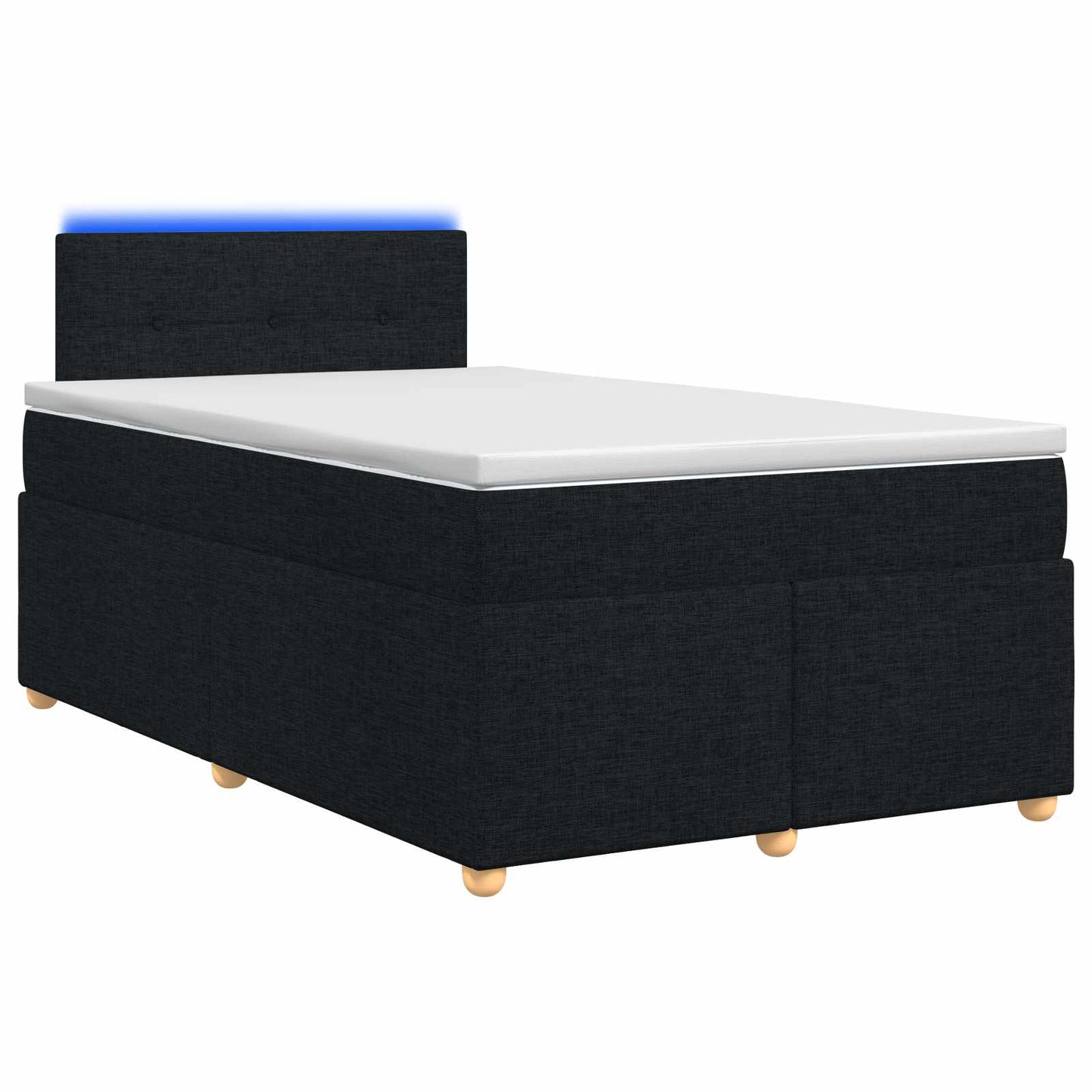 vidaXL Κρεβάτι box spring με στρώμα Μαύρο 120 x 200 cm Ύφασμα