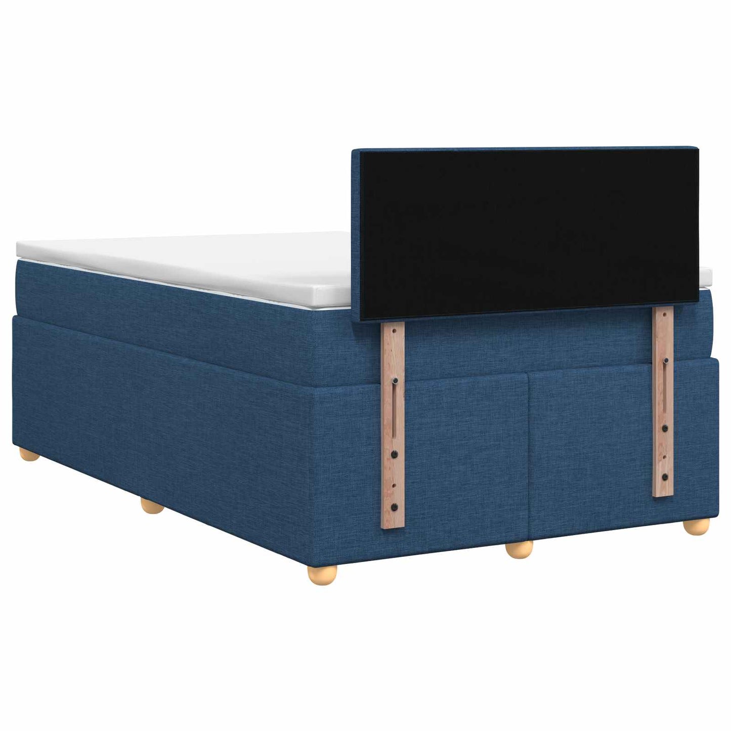 vidaXL Κρεβάτι box spring με στρώμα Μπλε 120 x 200 cm Ύφασμα