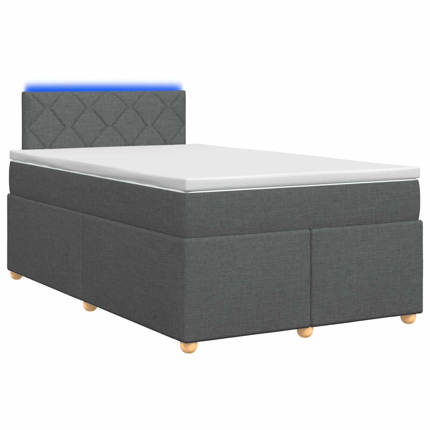 vidaXL Κρεβάτι box spring με στρώμα Σκούρο Γκρι 120 x 200 cm Ύφασμα