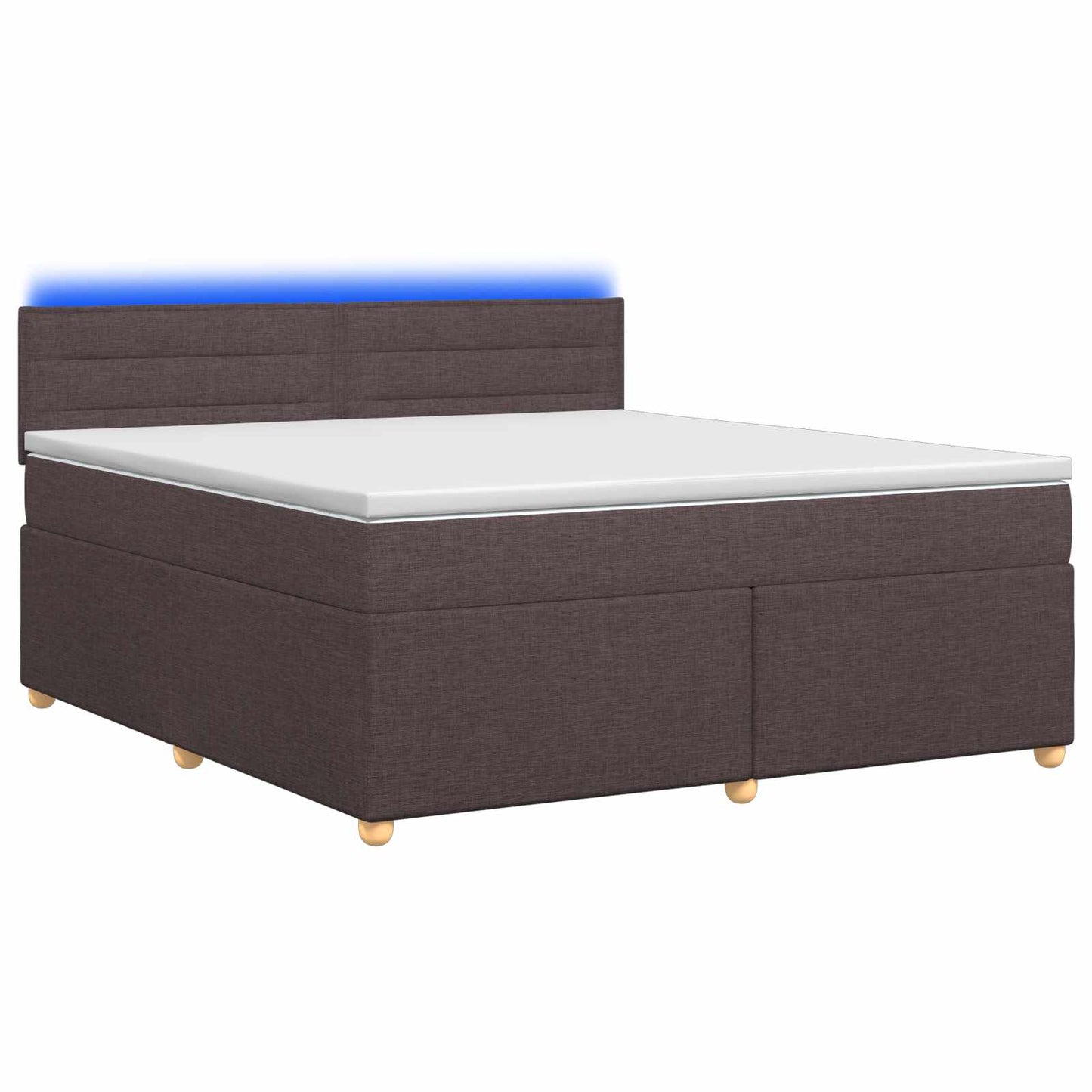 vidaXL Κρεβάτι box spring με στρώμα Σκούρο Καφέ 140 x 190 cm Ύφασμα