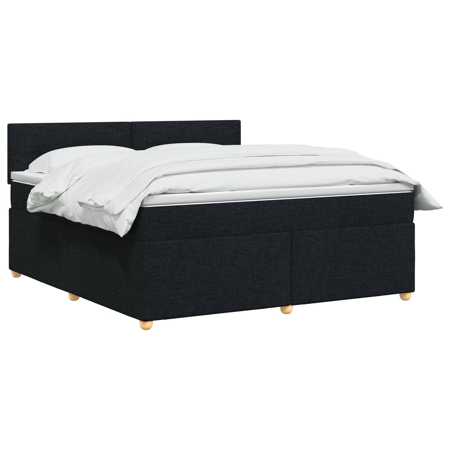 vidaXL Κρεβάτι box spring με στρώμα Μαύρο 140 x 190 cm Ύφασμα