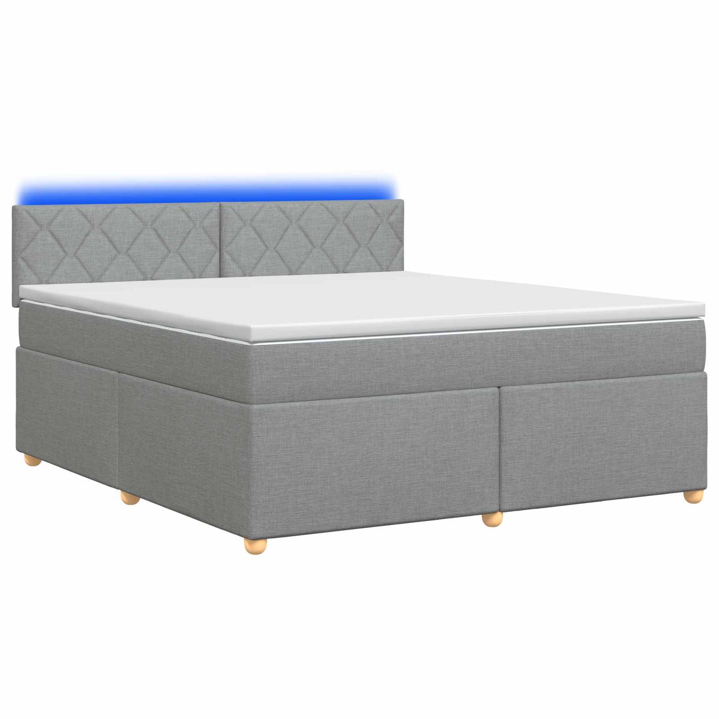 vidaXL Κρεβάτι box spring με στρώμα Ανοιχτό γκρι 140 x 190 cm Ύφασμα