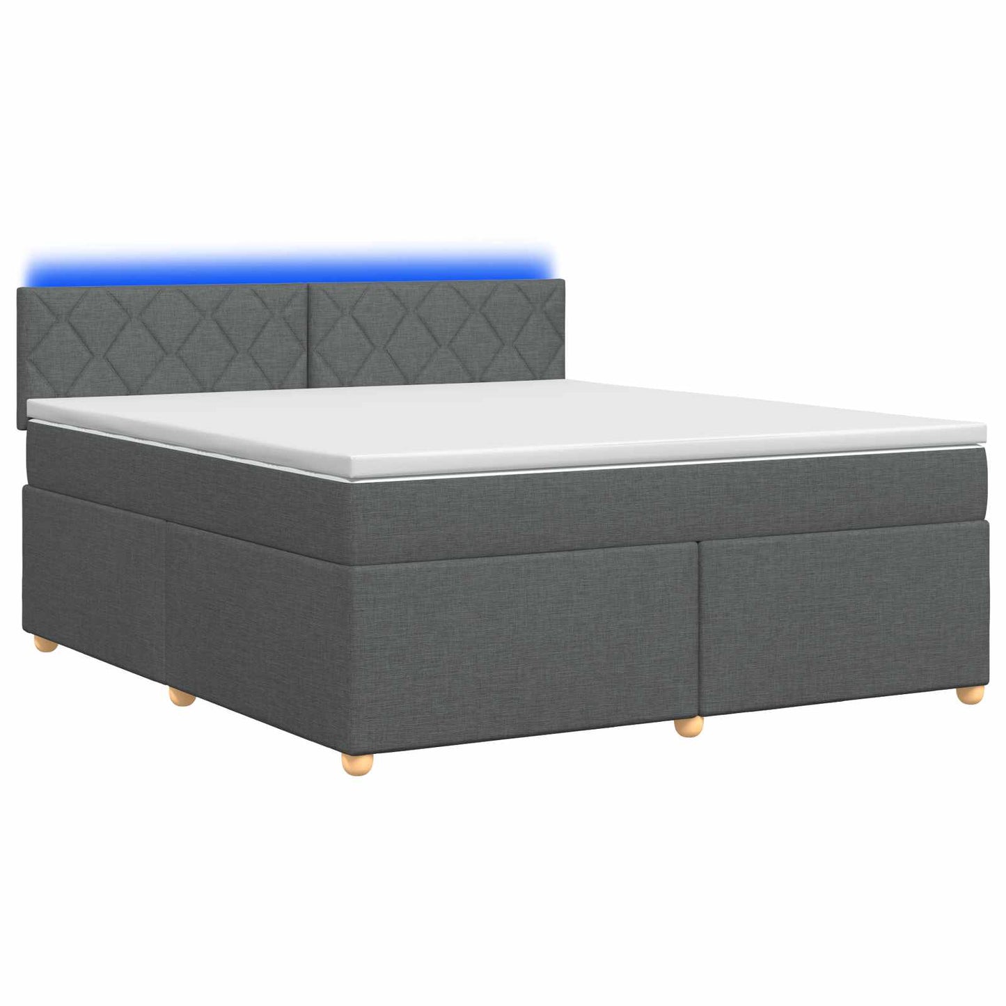 vidaXL Κρεβάτι box spring με στρώμα Σκούρο Γκρι 140 x 190 cm Ύφασμα