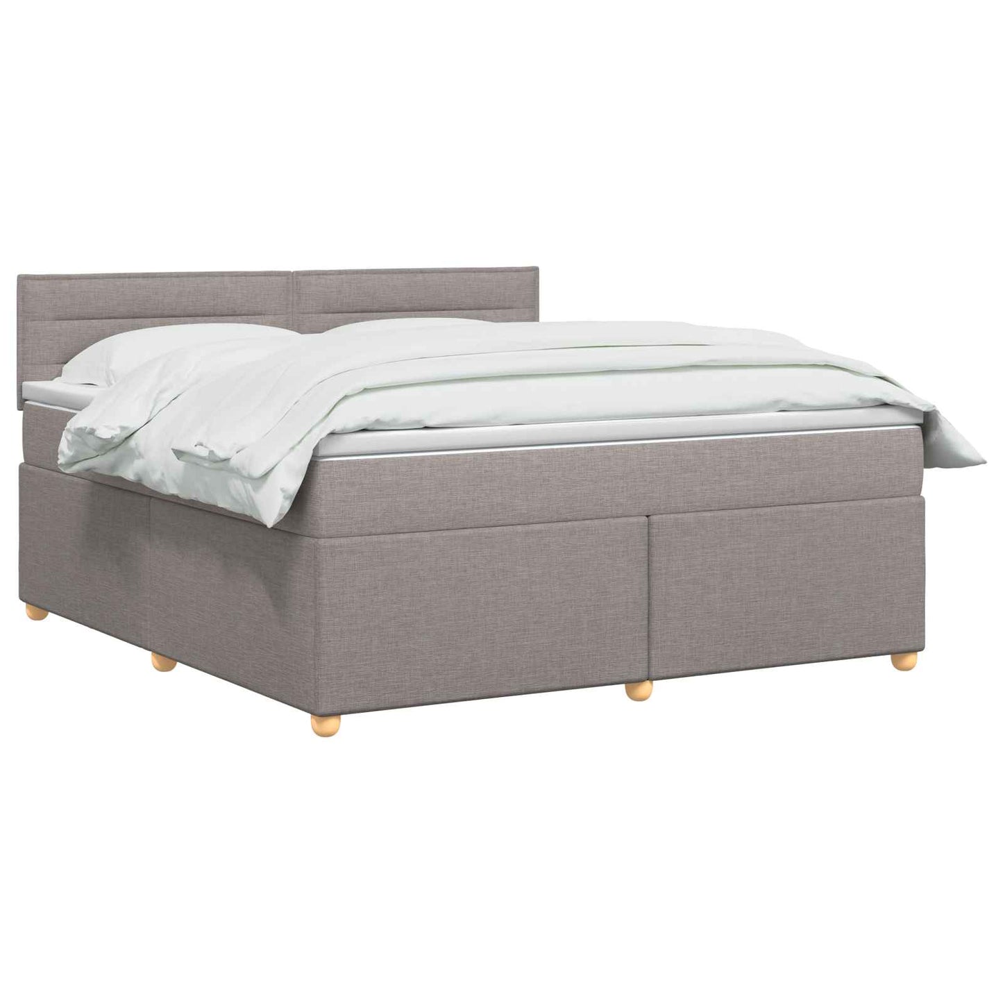 vidaXL Κρεβάτι box spring με στρώμα Taupe 140 x 200 cm Ύφασμα