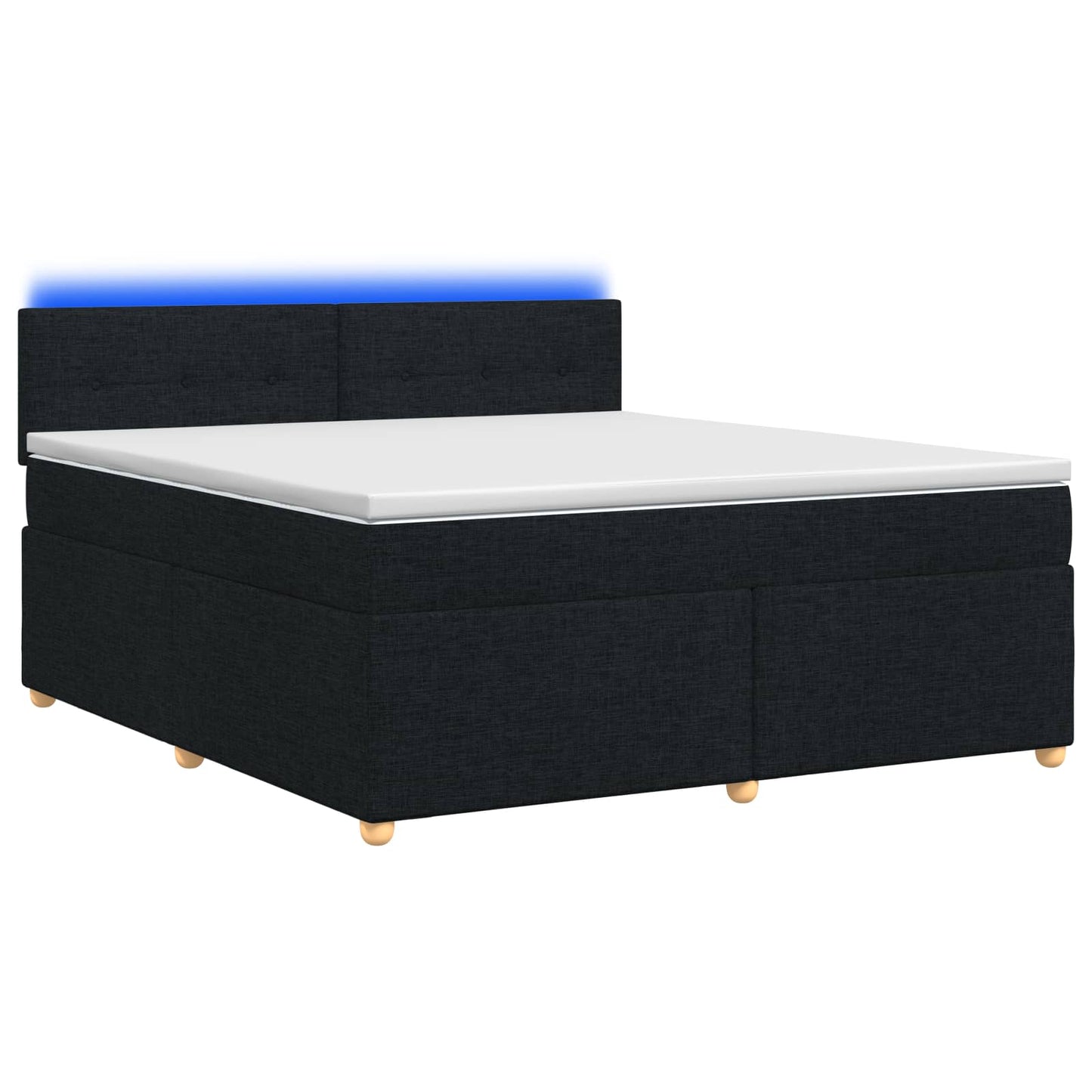 vidaXL Κρεβάτι box spring με στρώμα Μαύρο 140 x 200 cm Ύφασμα