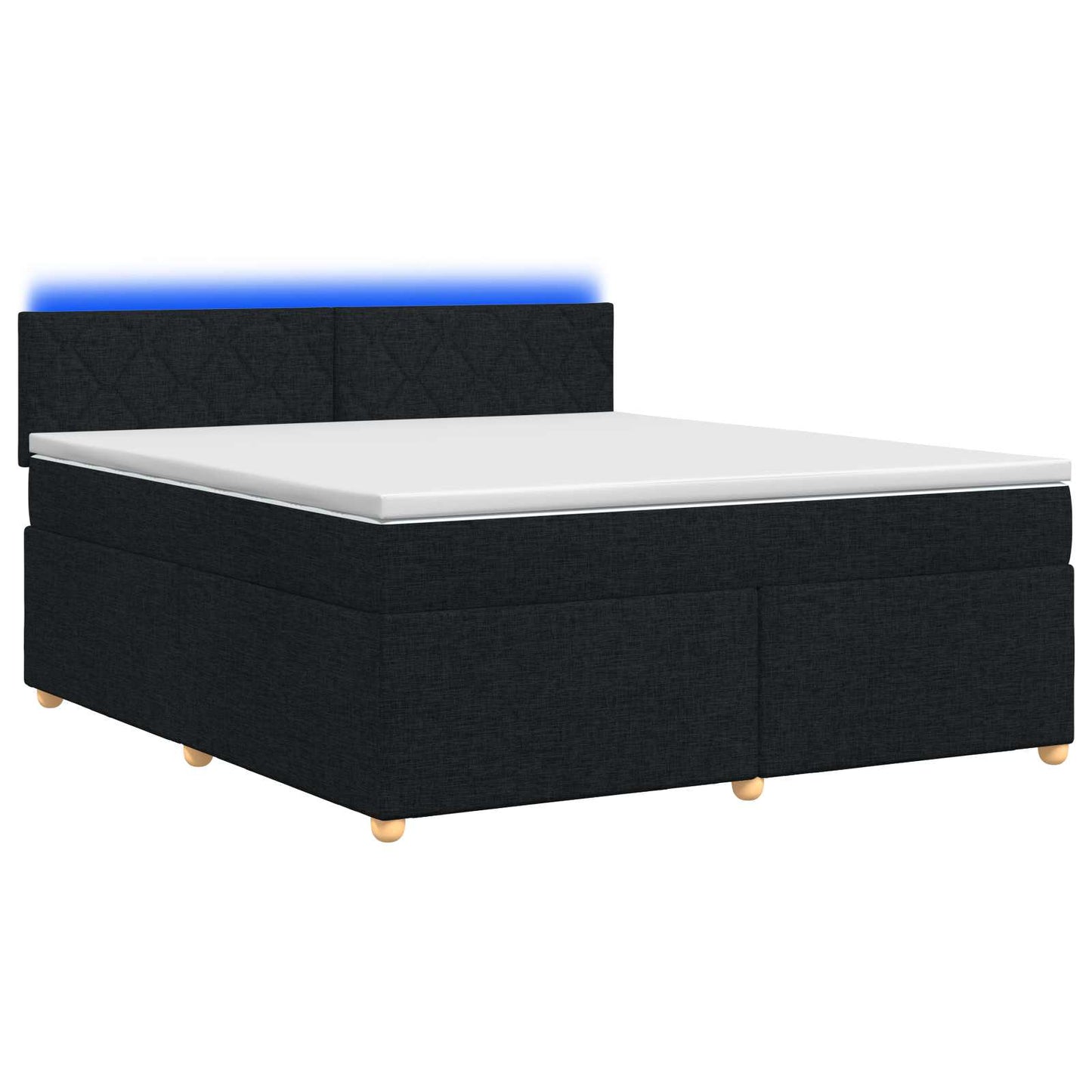 vidaXL Κρεβάτι box spring με στρώμα Μαύρο 140 x 200 cm Ύφασμα
