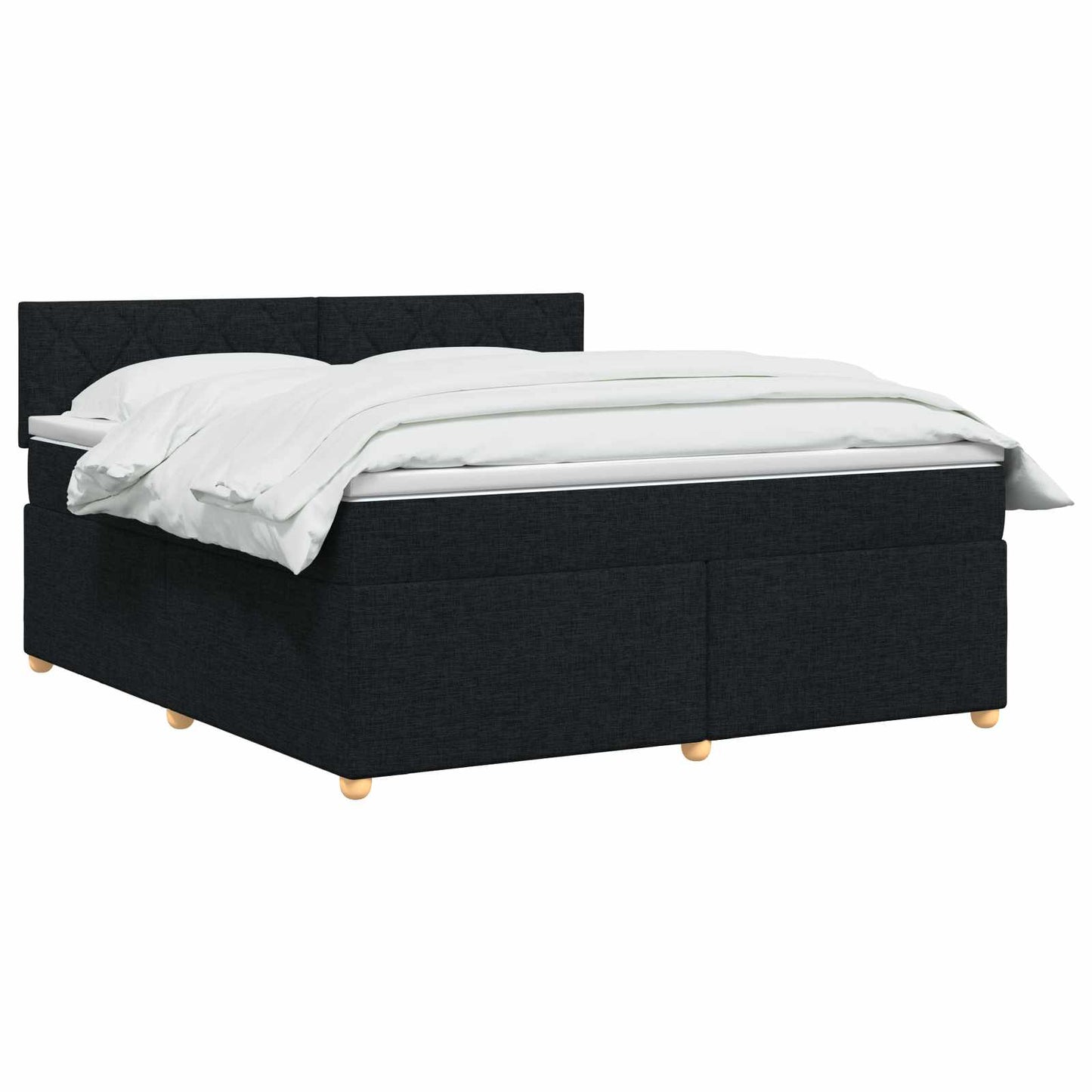 vidaXL Κρεβάτι box spring με στρώμα Μαύρο 140 x 200 cm Ύφασμα