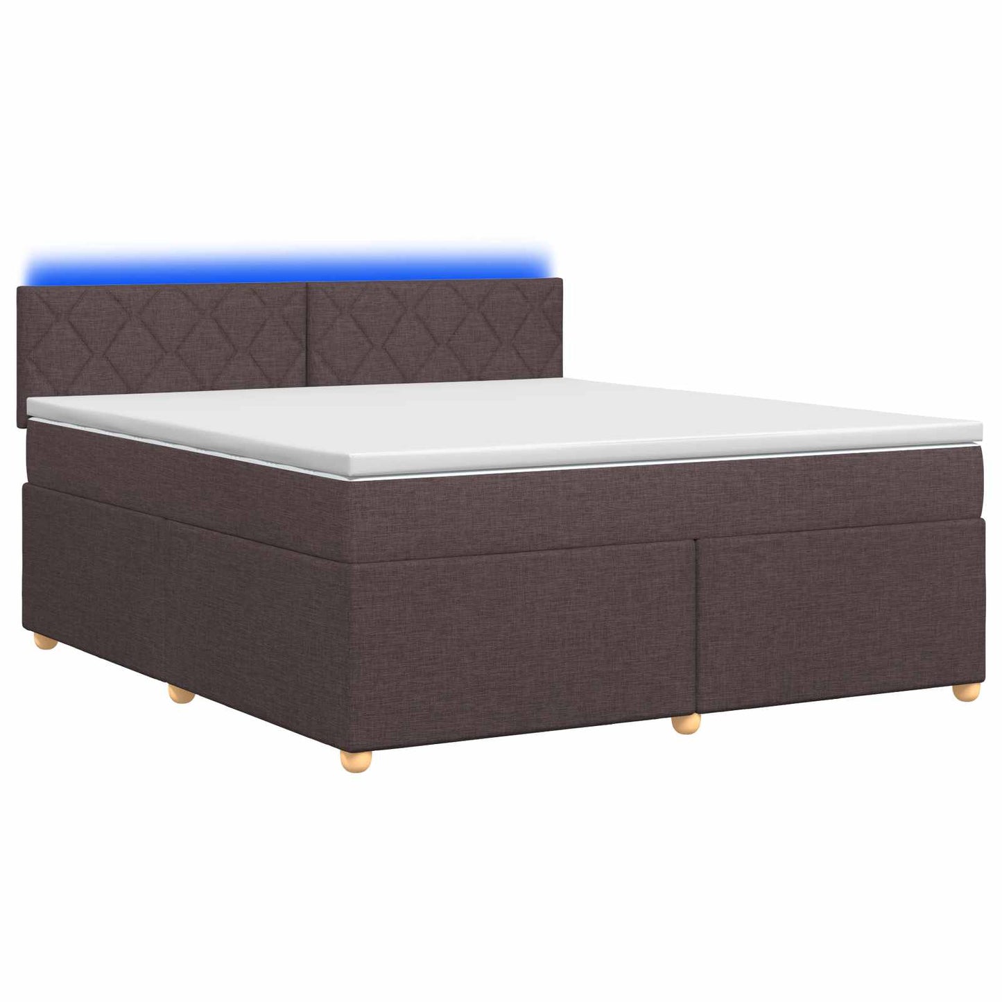 vidaXL Κρεβάτι box spring με στρώμα Σκούρο Καφέ 140 x 200 cm Ύφασμα
