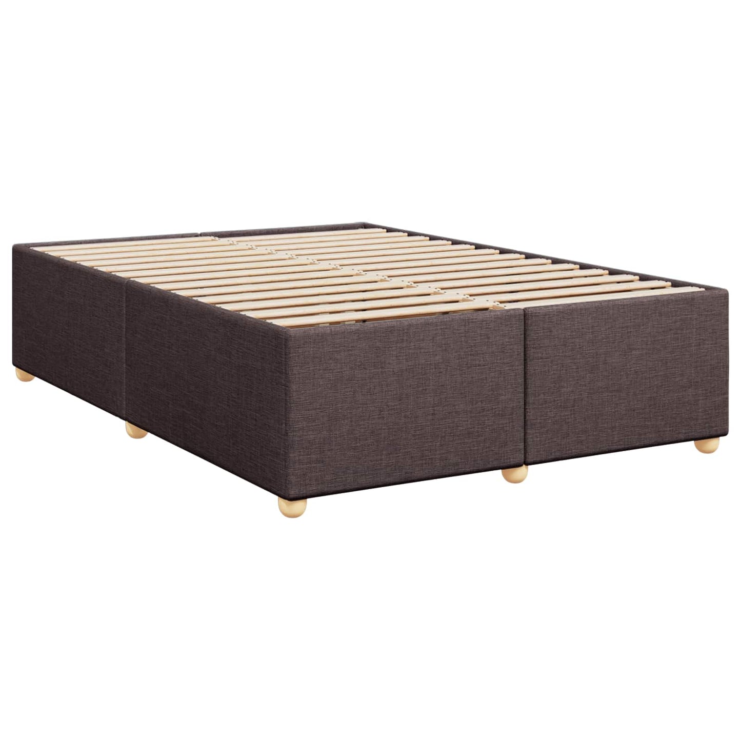 vidaXL Κρεβάτι box spring με στρώμα Σκούρο Καφέ 140 x 200 cm Ύφασμα