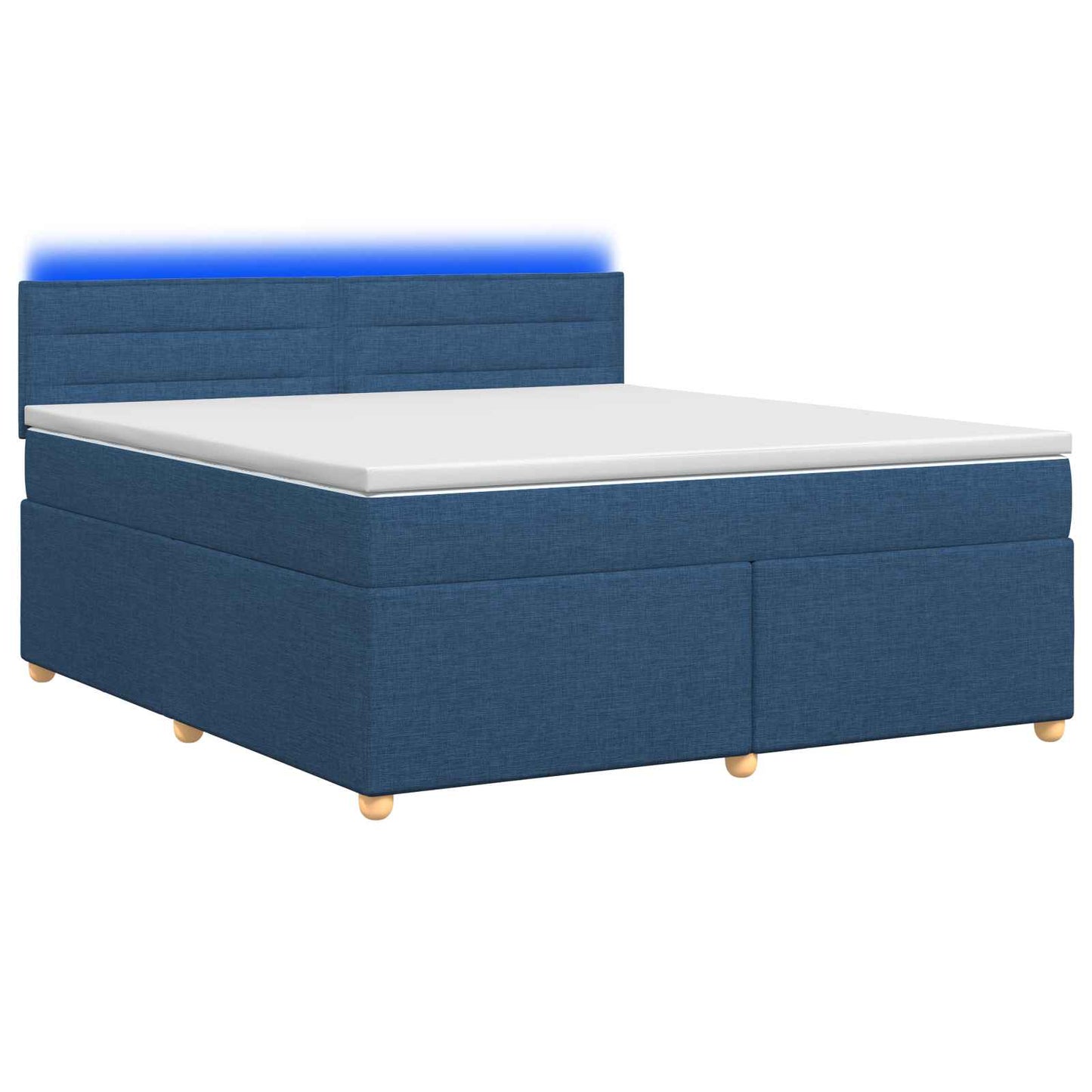 vidaXL Κρεβάτι box spring με στρώμα Μπλε 160 x 200 cm Ύφασμα