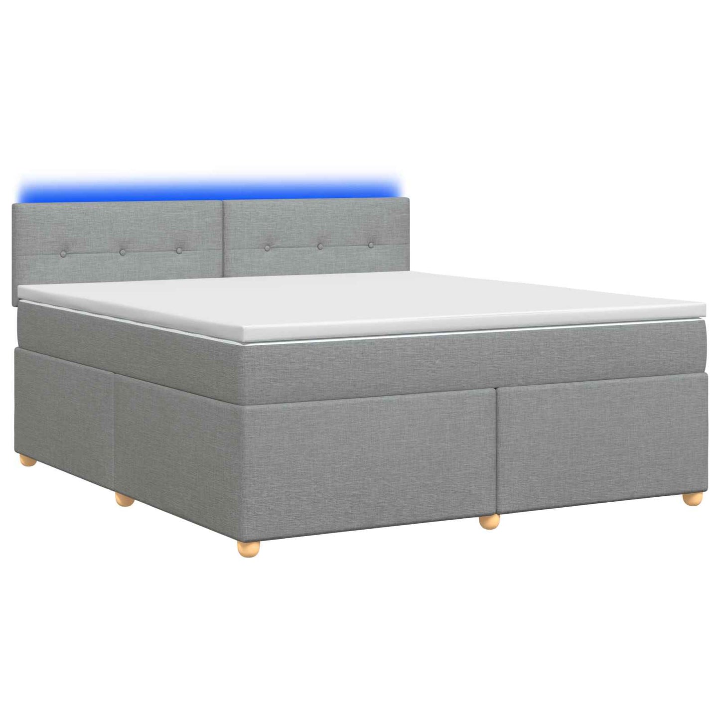 vidaXL Κρεβάτι box spring με στρώμα Ανοιχτό γκρι 160 x 200 cm Ύφασμα