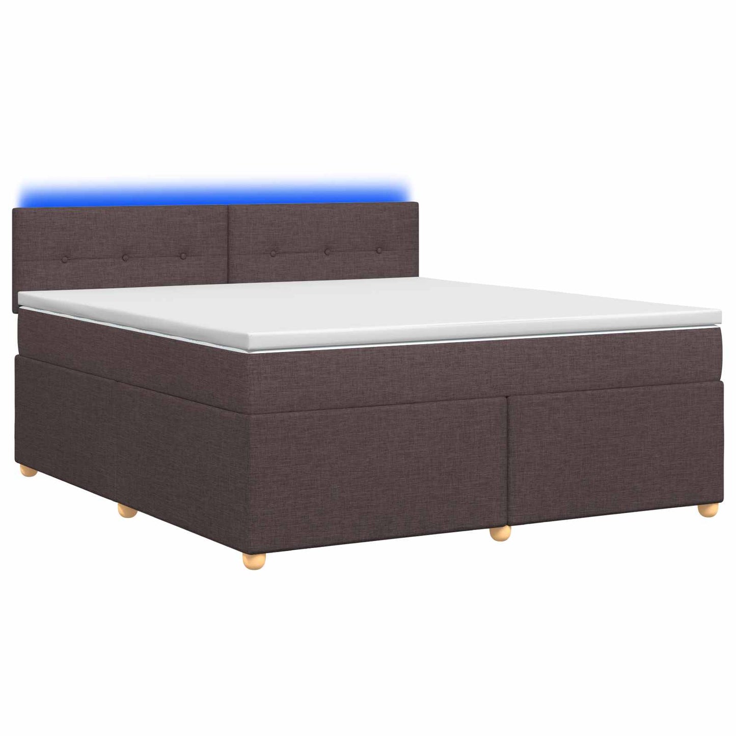 vidaXL Κρεβάτι box spring με στρώμα Σκούρο Καφέ 160 x 200 cm Ύφασμα