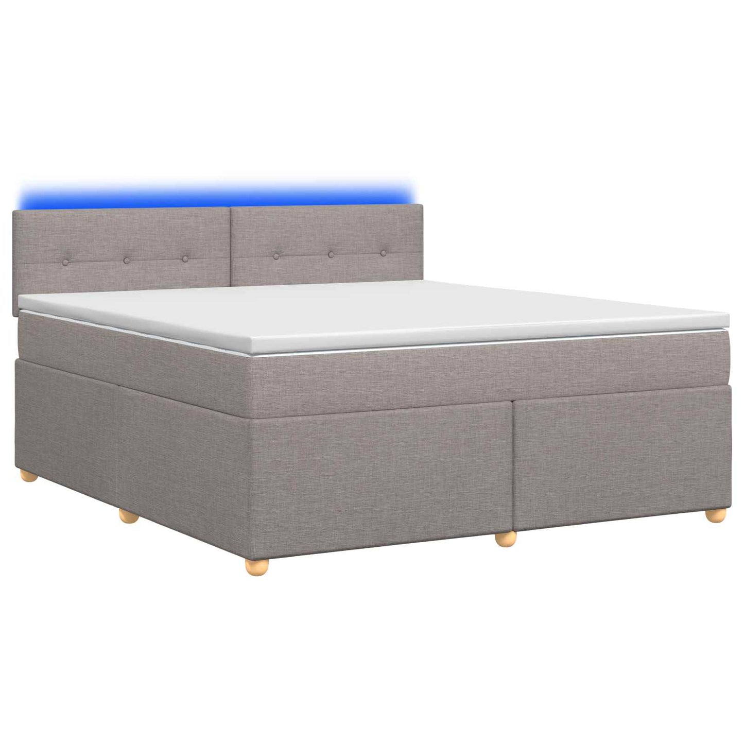 vidaXL Κρεβάτι box spring με στρώμα Taupe 160 x 200 cm Ύφασμα
