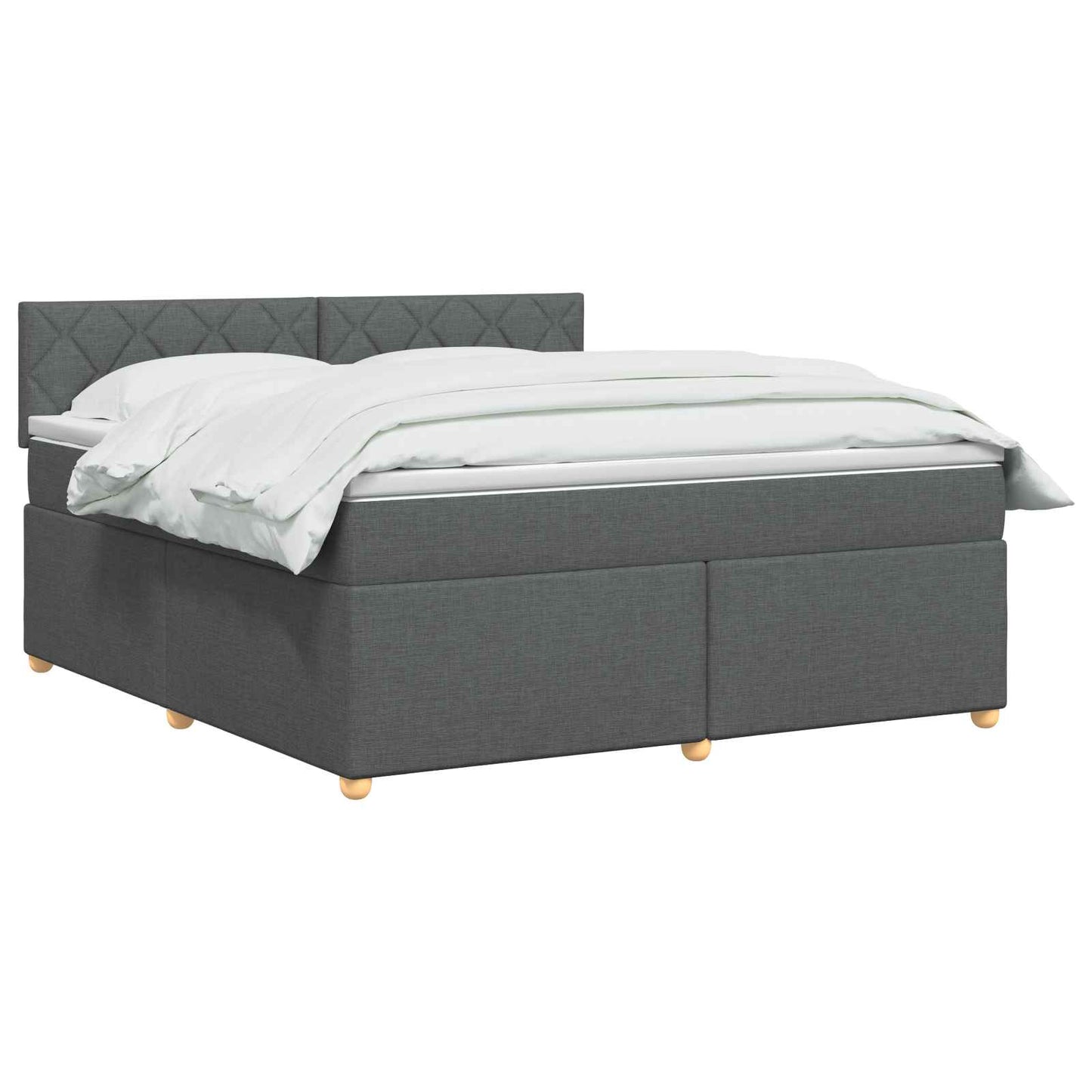 vidaXL Κρεβάτι box spring με στρώμα Σκούρο Γκρι 160 x 200 cm Ύφασμα
