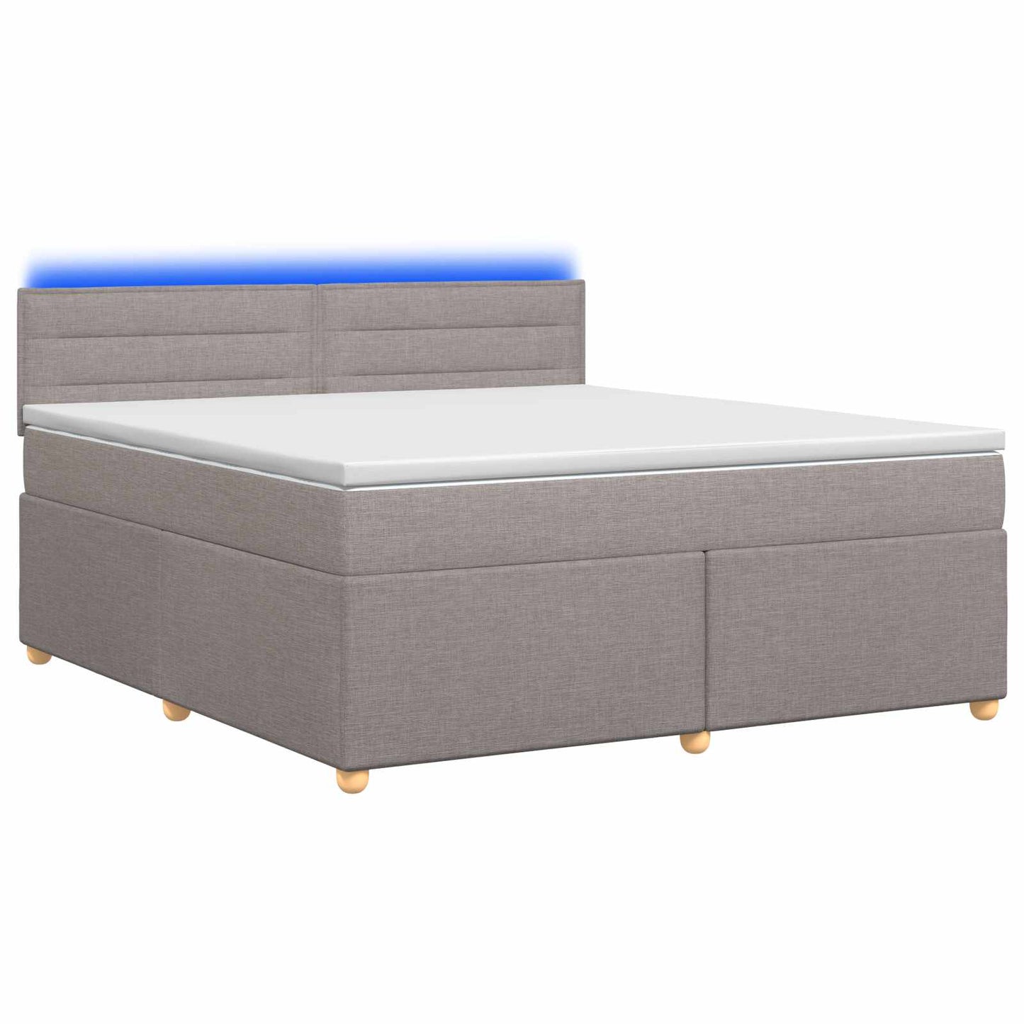 vidaXL Κρεβάτι box spring με στρώμα Taupe 180 x 200 cm Ύφασμα