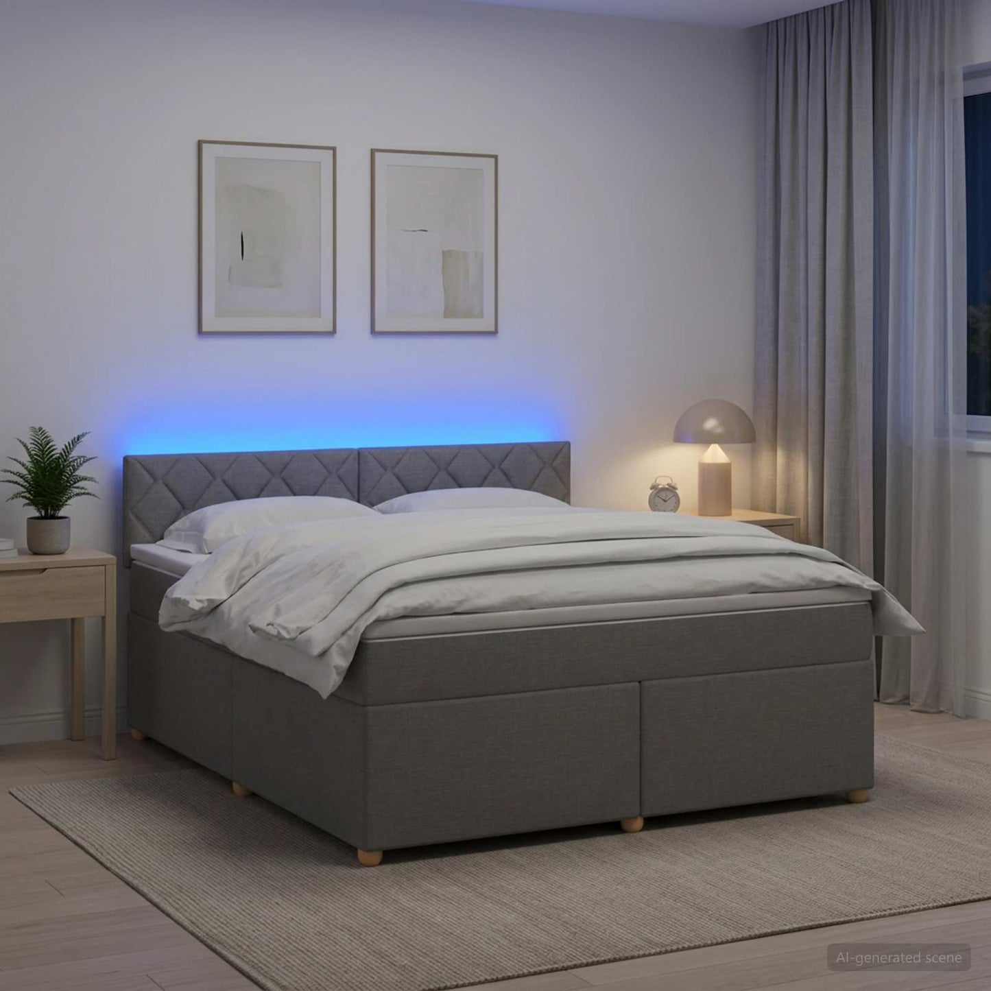 vidaXL Κρεβάτι box spring με στρώμα Ανοιχτό γκρι 140 x 200 cm Ύφασμα