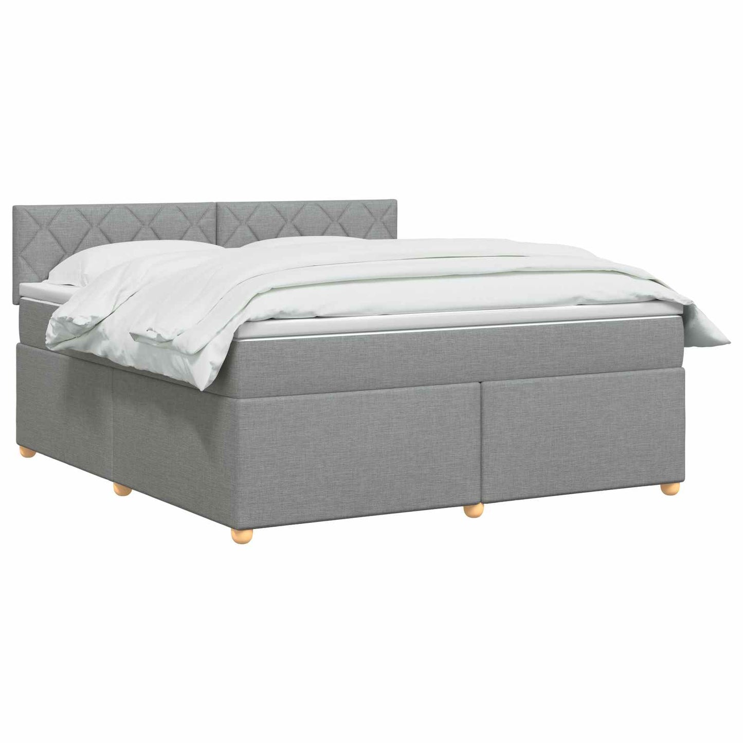 vidaXL Κρεβάτι box spring με στρώμα Ανοιχτό γκρι 180 x 200 cm Ύφασμα