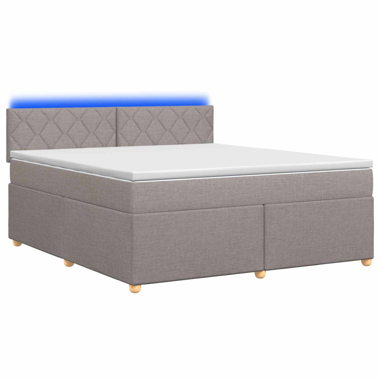 vidaXL Κρεβάτι box spring με στρώμα Taupe 180 x 200 cm Ύφασμα