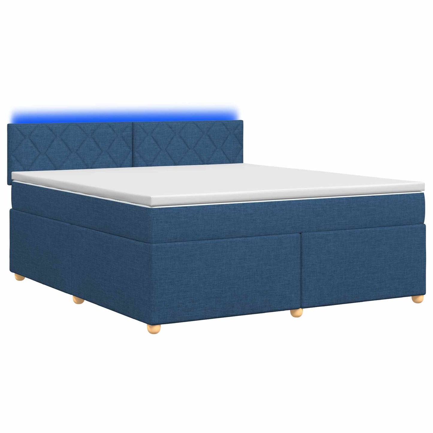 vidaXL Κρεβάτι box spring με στρώμα Μπλε 180 x 200 cm Ύφασμα