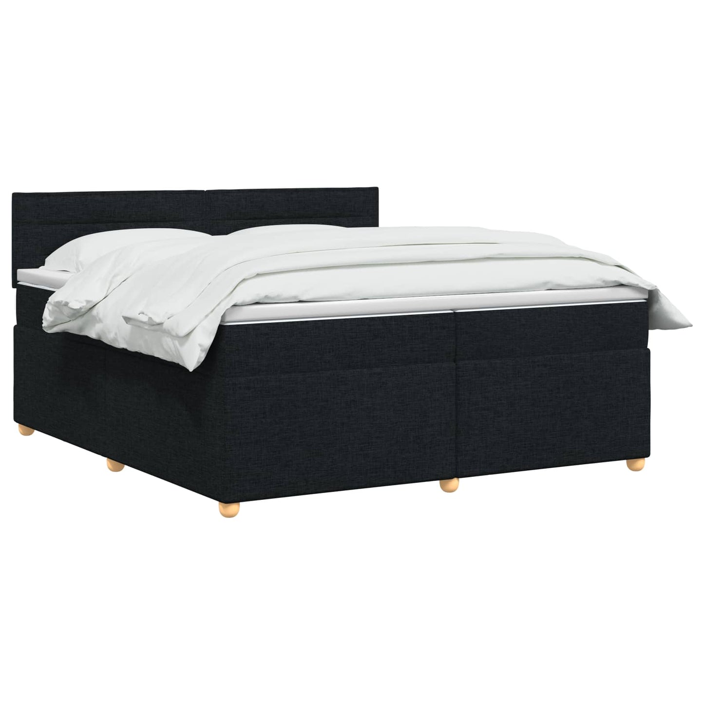 vidaXL Κρεβάτι box spring με στρώμα Μαύρο 200 x 200 cm Ύφασμα