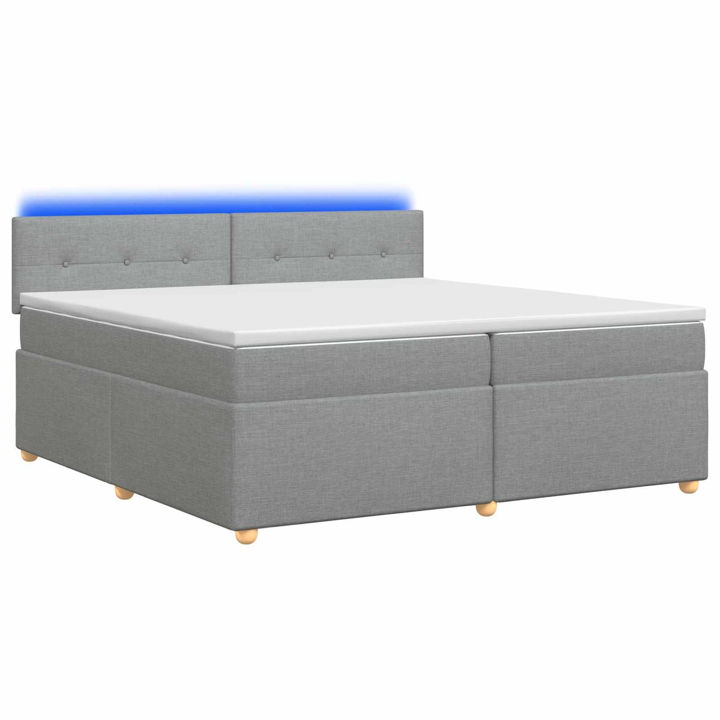 vidaXL Κρεβάτι box spring με στρώμα Ανοιχτό γκρι 200 x 200 cm Ύφασμα