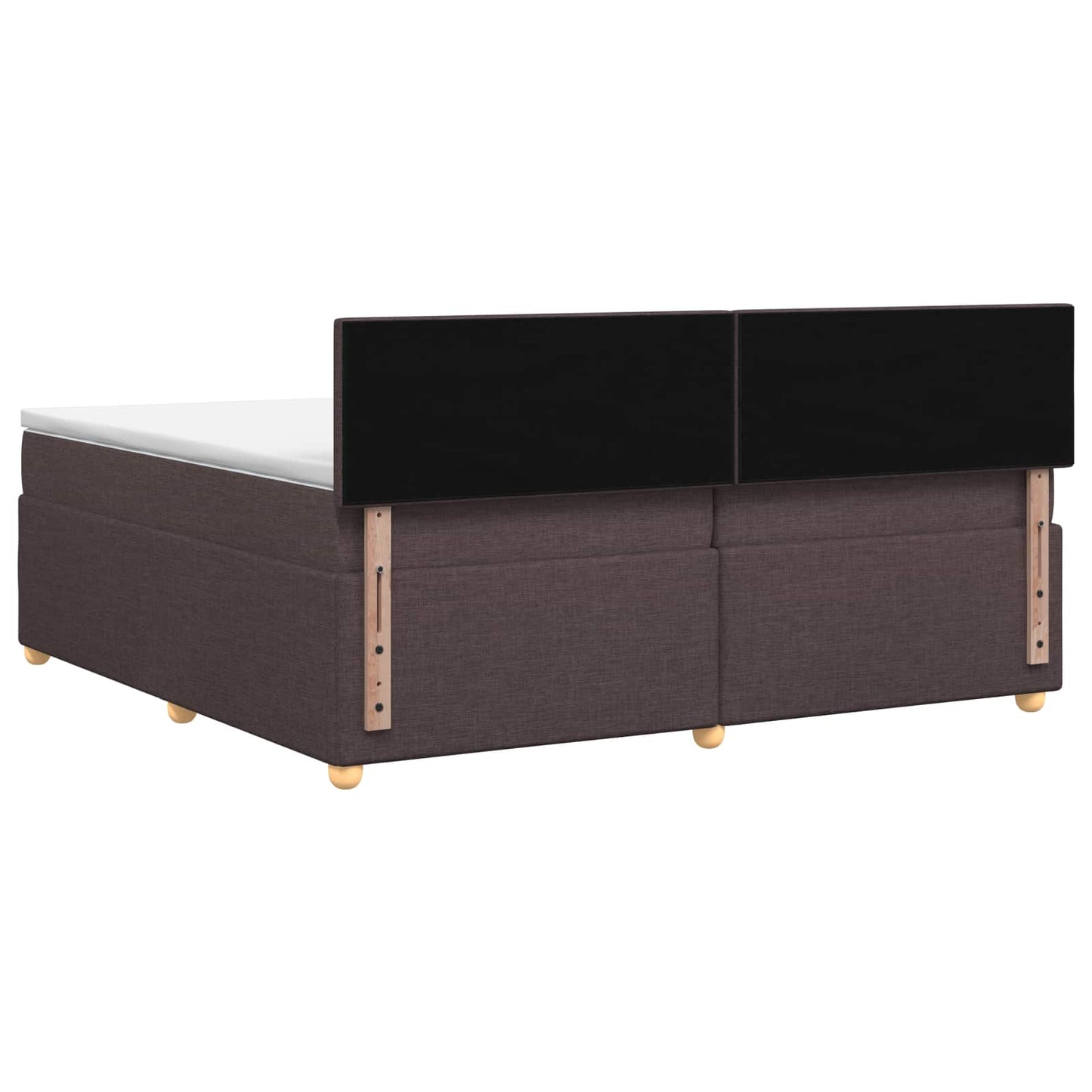 vidaXL Κρεβάτι box spring με στρώμα Σκούρο Καφέ 200 x 200 cm Ύφασμα
