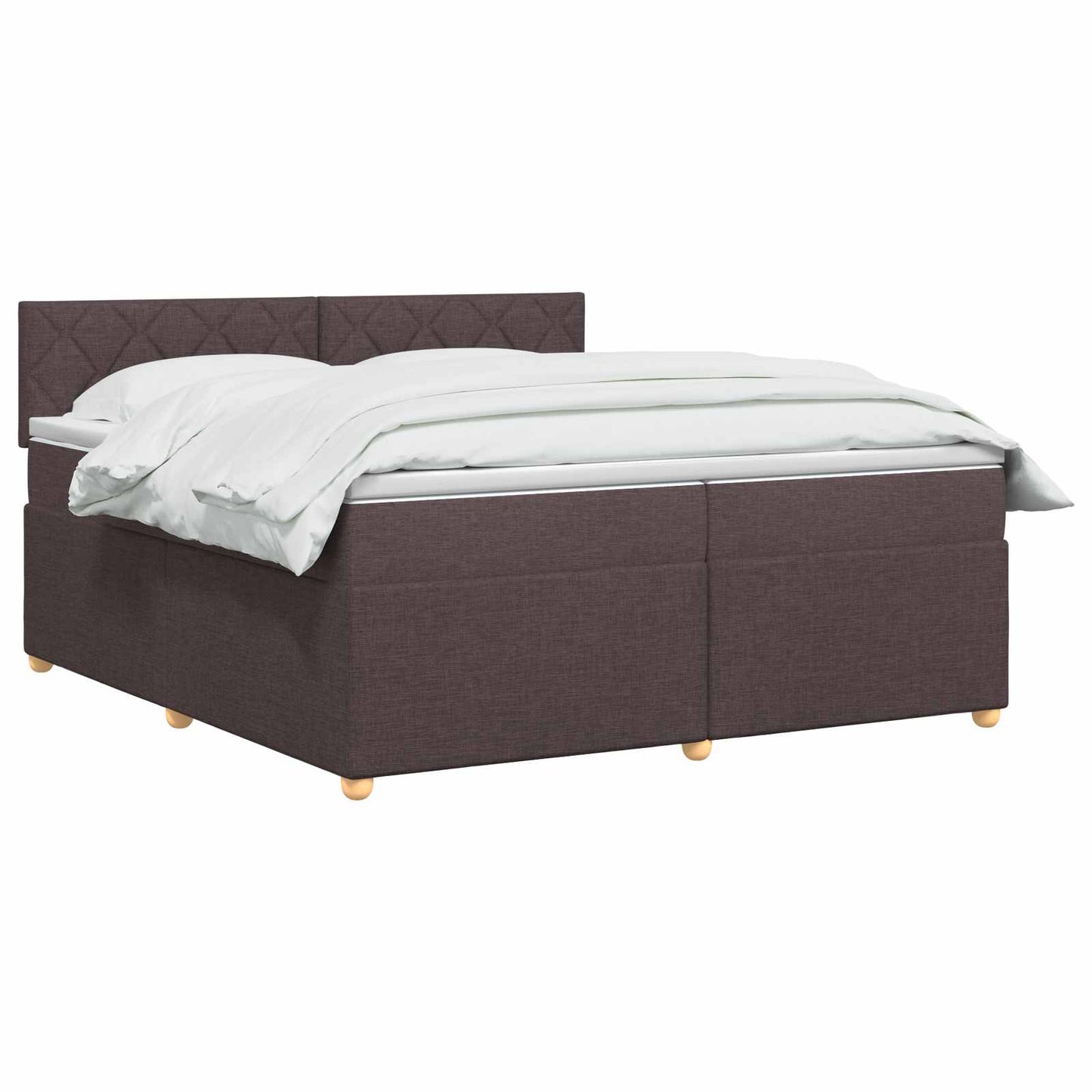 vidaXL Κρεβάτι box spring με στρώμα Σκούρο Καφέ 200 x 200 cm Ύφασμα