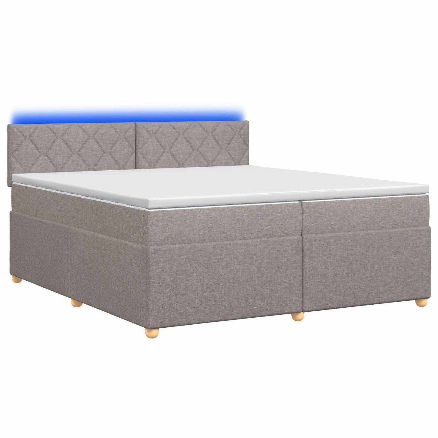 vidaXL Κρεβάτι box spring με στρώμα Taupe 200 x 200 cm Ύφασμα