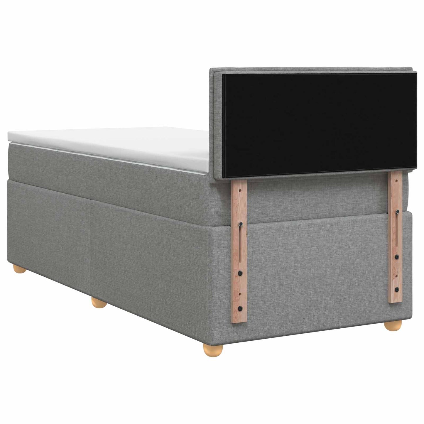 vidaXL Κρεβάτι Box Spring με Στρώμα και LED Ανοιχτό γκρι 90 x 190 cm