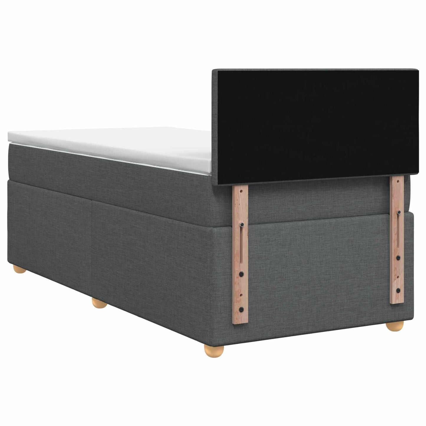 vidaXL Κρεβάτι Box Spring με Στρώμα και LED Σκούρο Γκρι 90 x 190 cm
