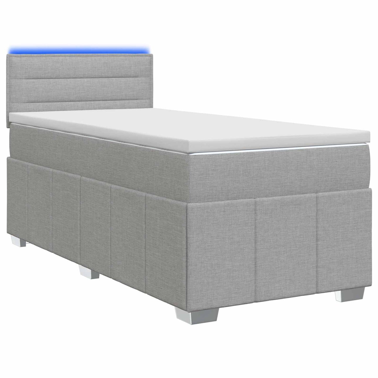 vidaXL Κρεβάτι box spring με στρώμα Ανοιχτό γκρι 80 x 200 cm Ύφασμα