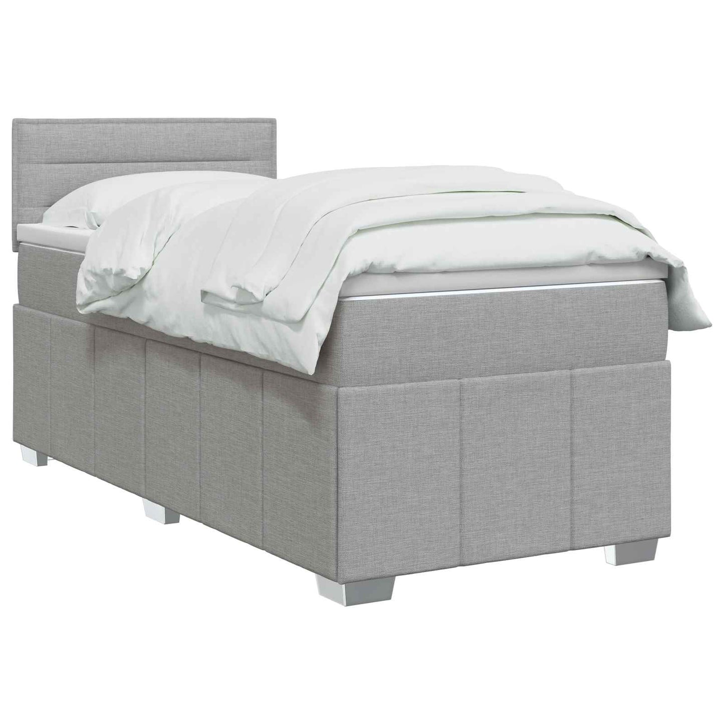 vidaXL Κρεβάτι box spring με στρώμα Ανοιχτό γκρι 80 x 200 cm Ύφασμα